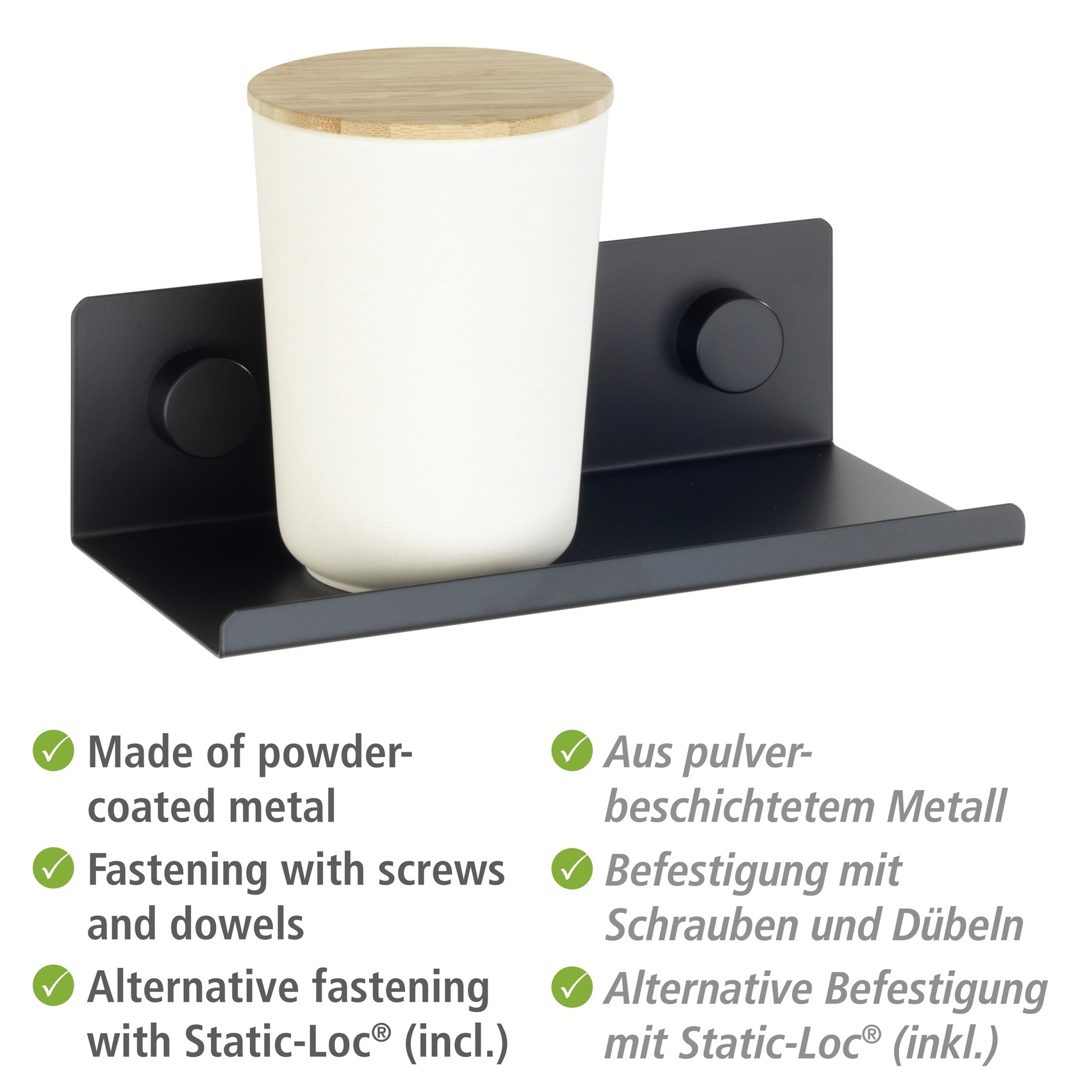 WENKO Küchenregal "Modell Jet S" Regal für die Wand, Industrial Style, pulv günstig online kaufen