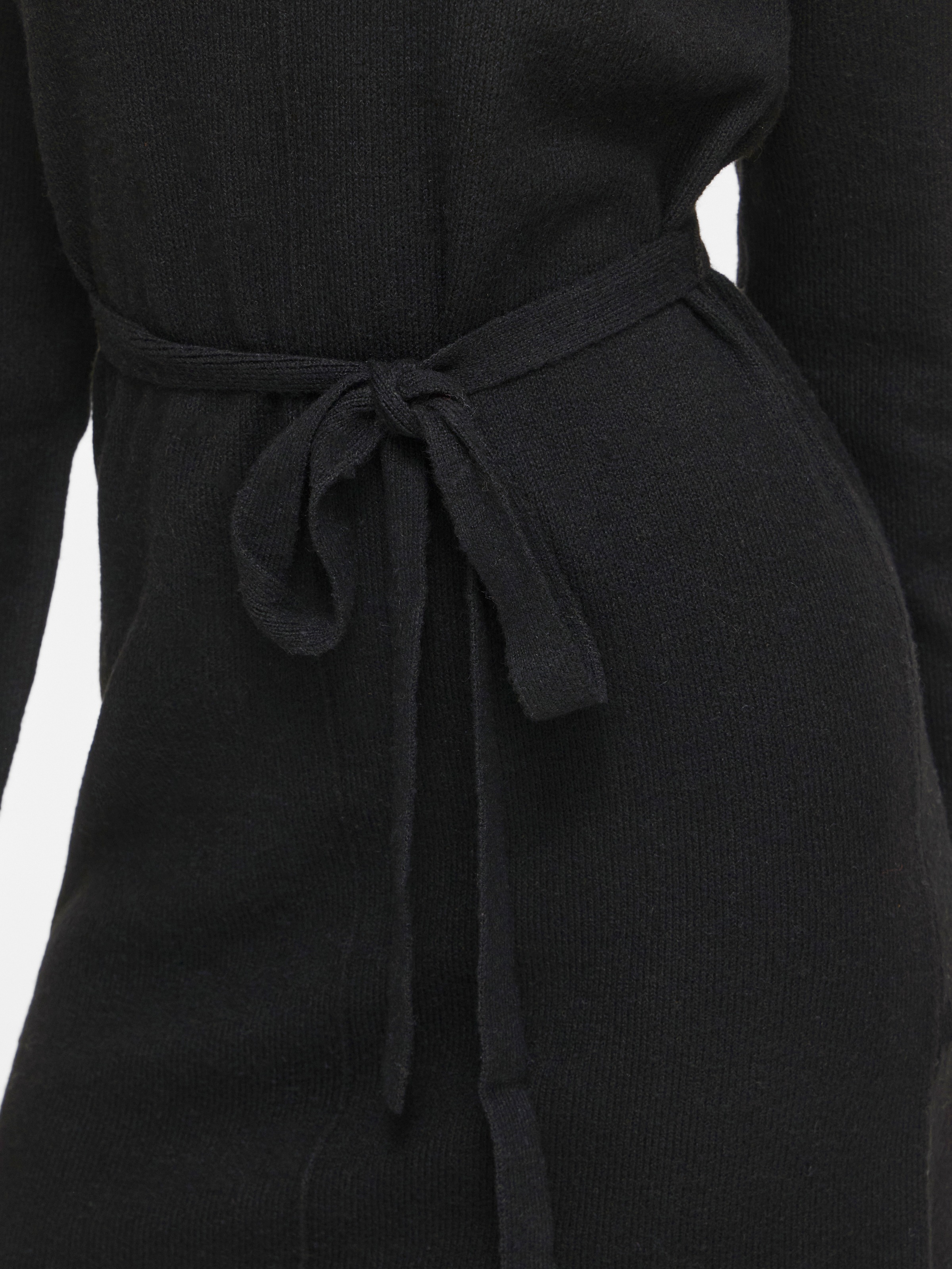 Vila Strickkleid »VILIGA L/S O-NECK BELTED KNIT DRESS-NOOS« Materialmix, normal geschnitten