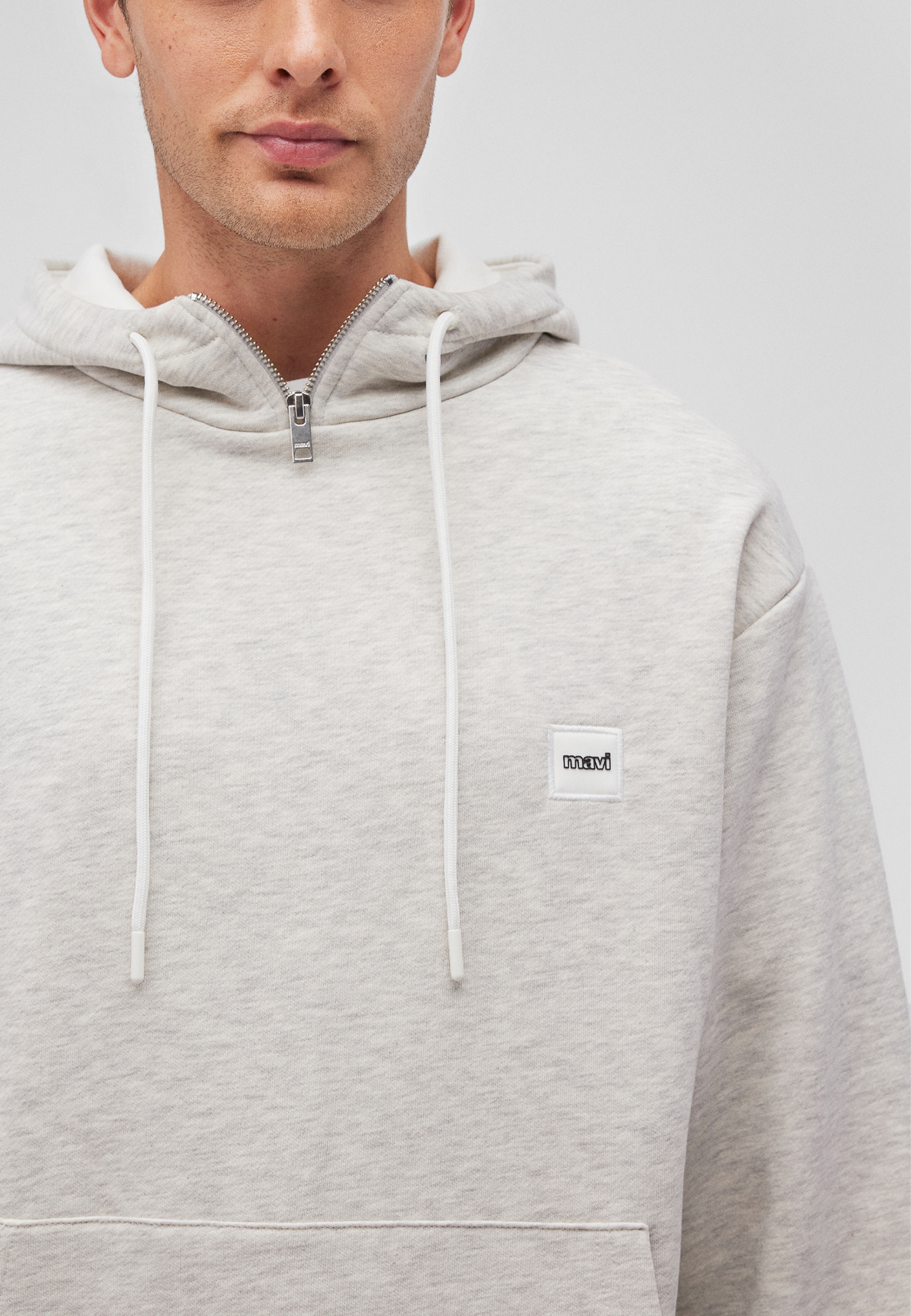 Mavi Kapuzenpullover »HALF ZIP HOODIE«, Hoodie mit Logo und Reißverschluss