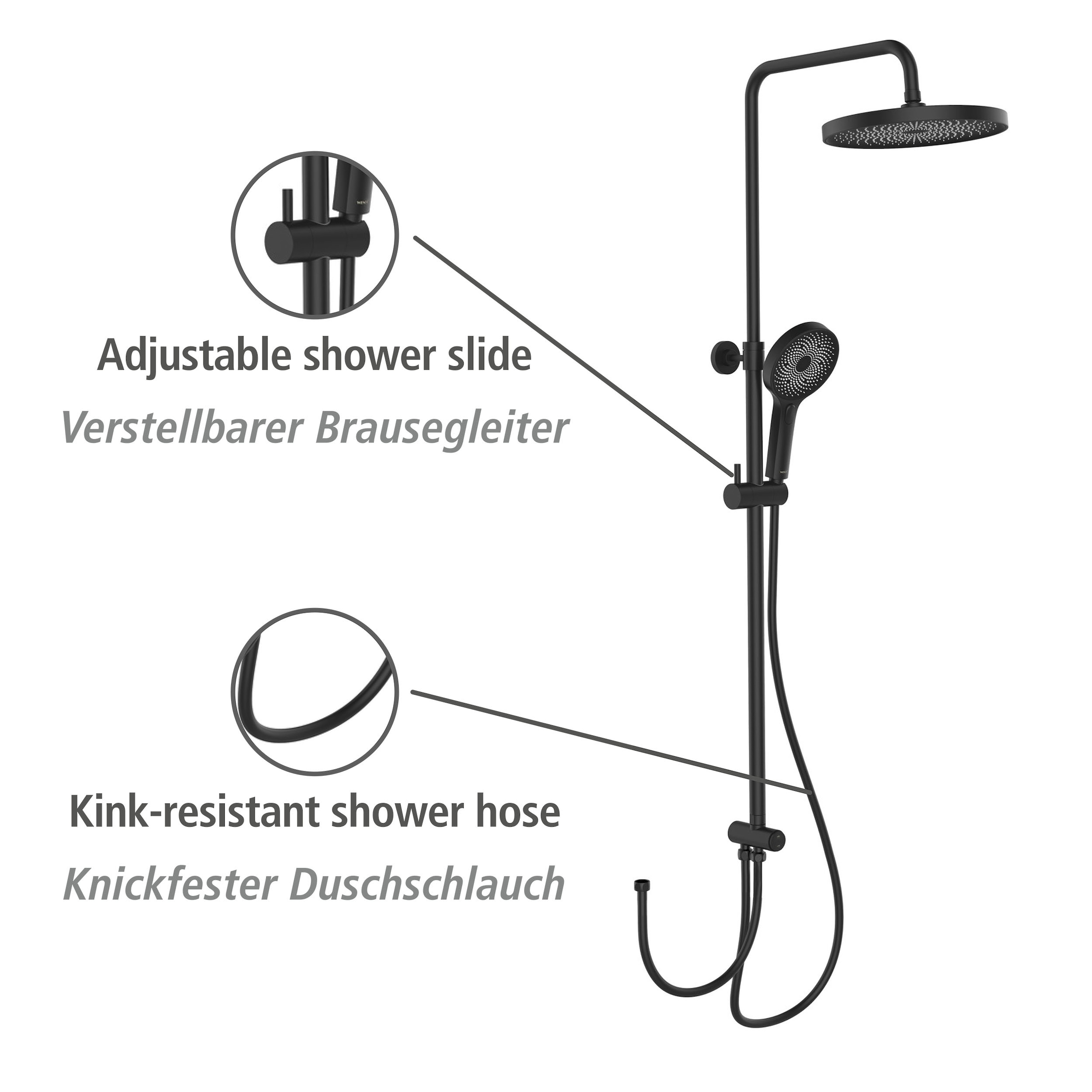 WENKO Duschsystem »Softwater«, einfacher Anschluss an bestehende Armatur oder Wandanschlussbogen