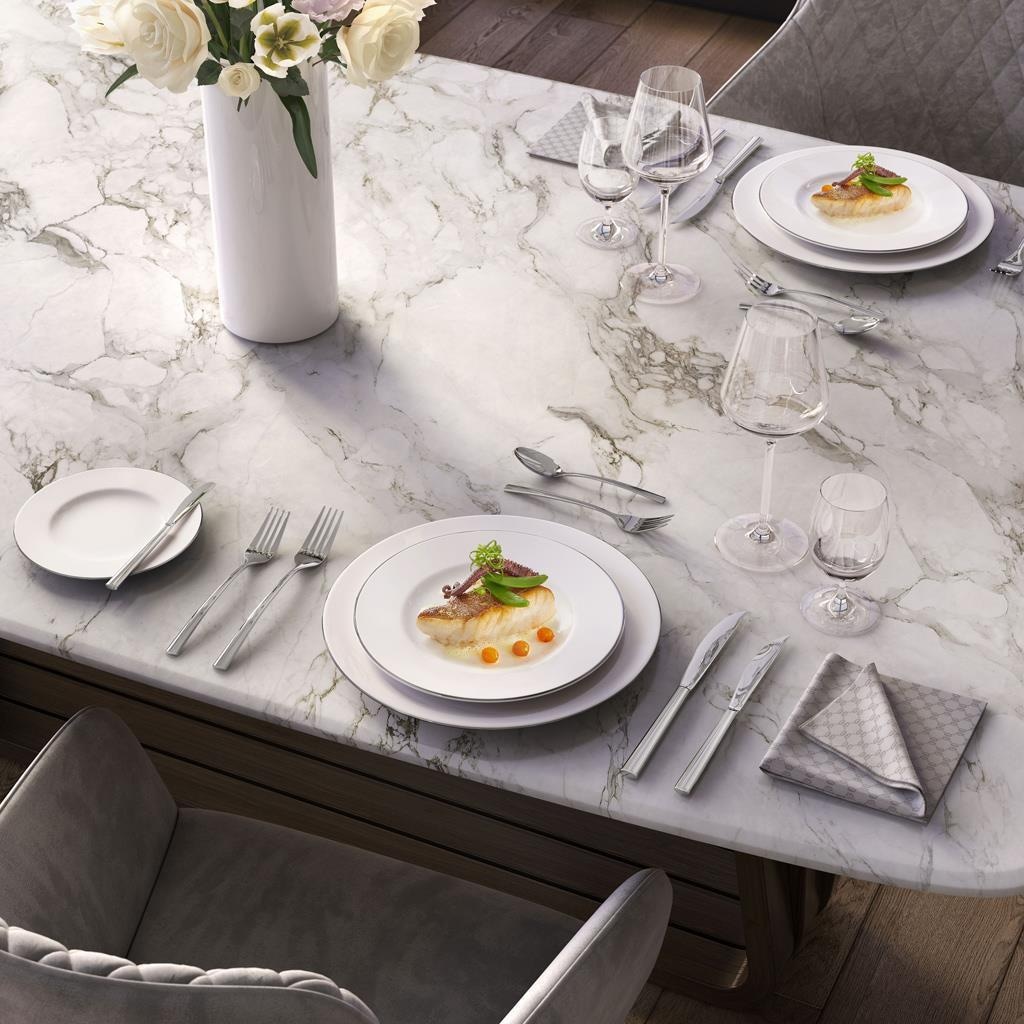 Villeroy & Boch Geschirr-Set »Kombiservice Anmut Platinum No.1 30er Set weiß« Spülmaschinengeeignet