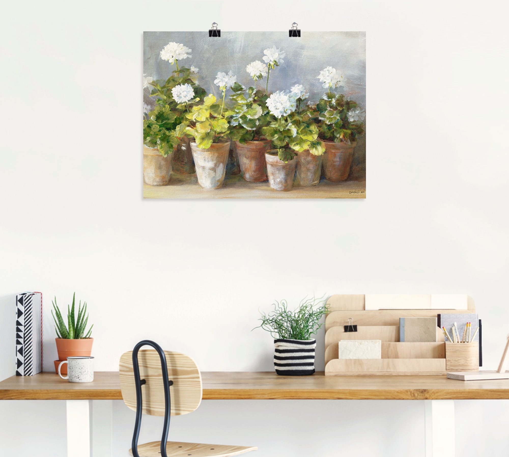 Artland Wandbild »Weiße Geranien«, Blumen, (1 St.), als Leinwandbild, Poster in verschied. Größen