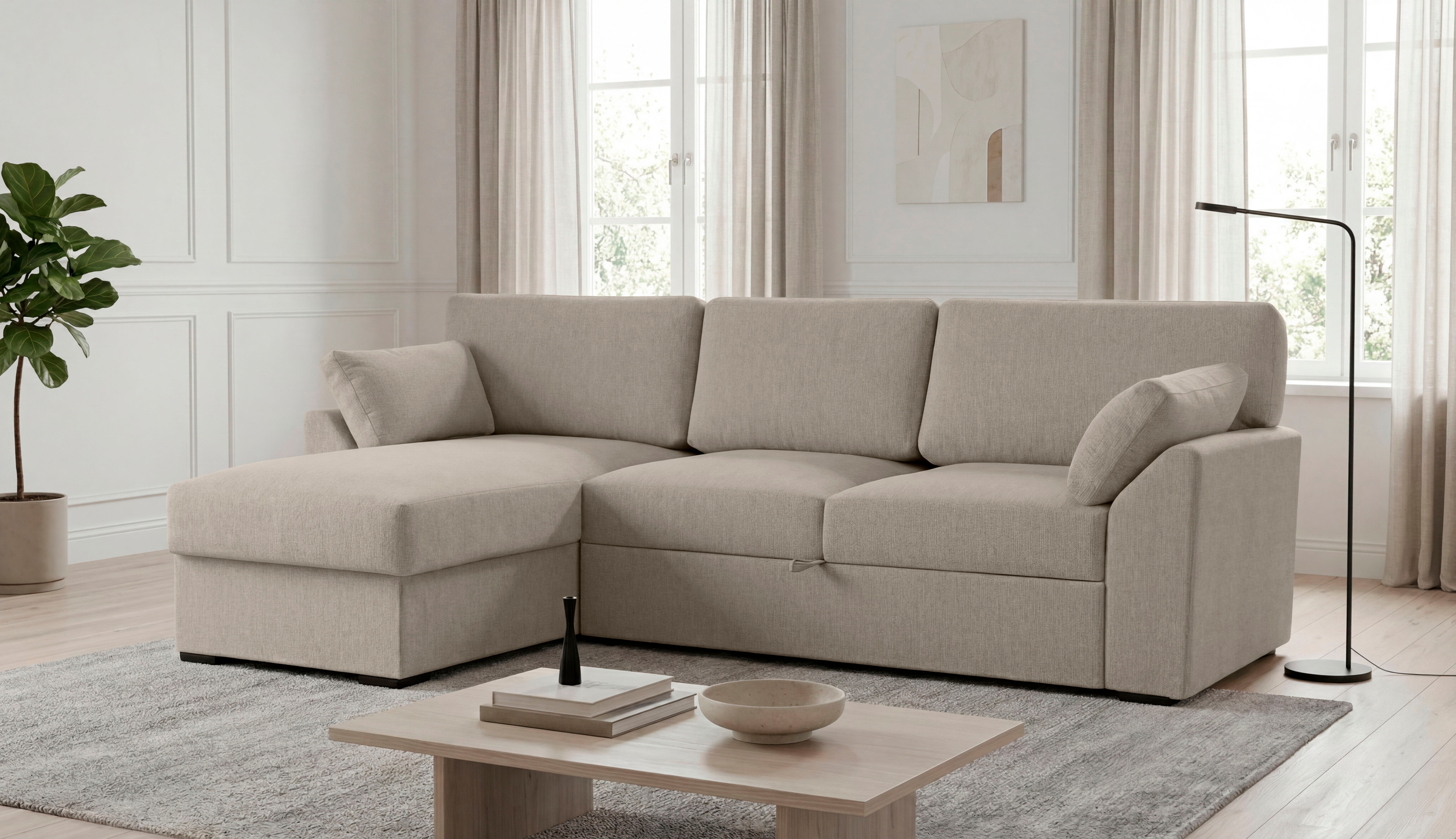 OTTO home Ecksofa "Citry" Breite 246 cm, Chenille, Bettfunktion, Bettkasten, L-Form