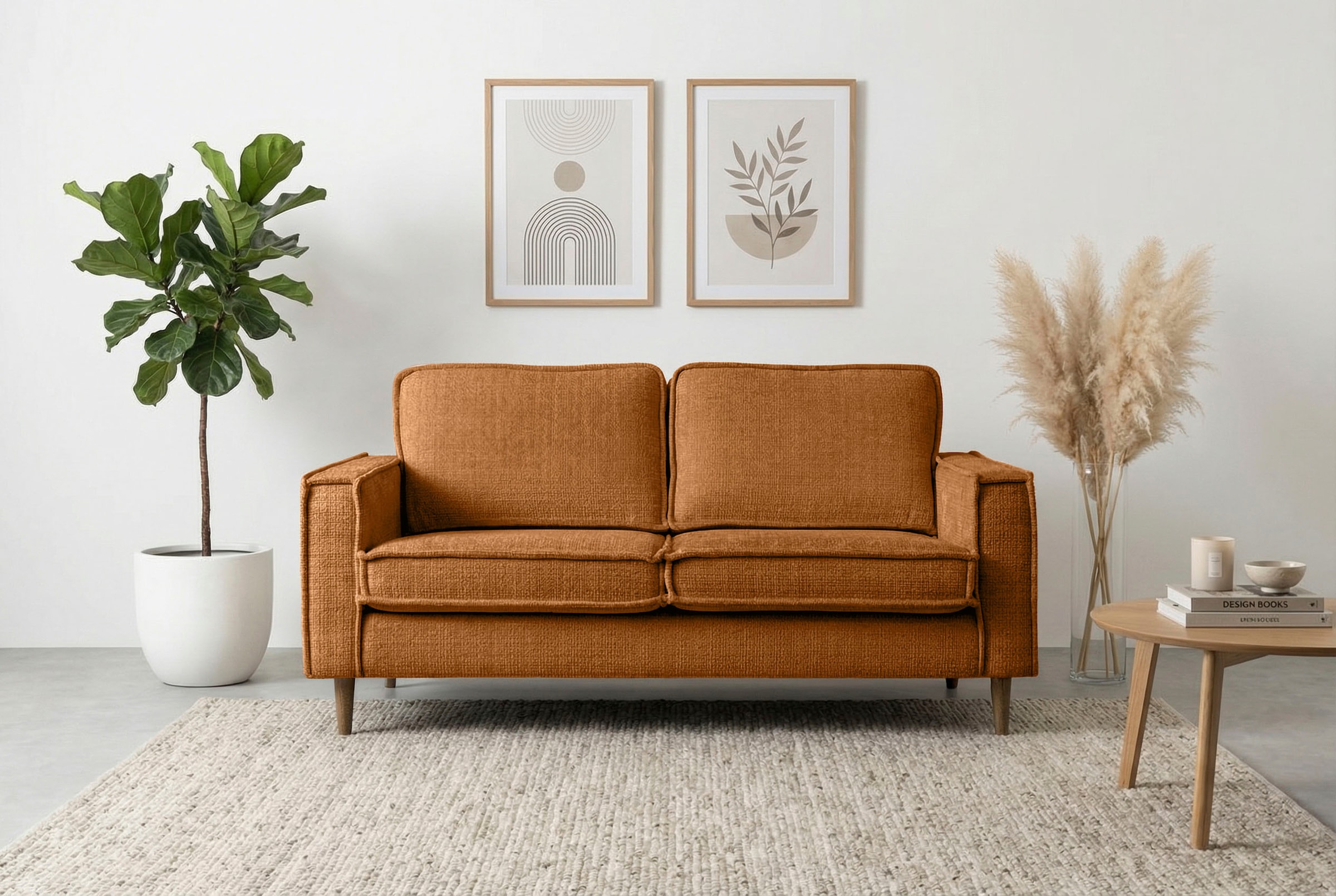 Home affaire 2-Sitzer "Pinto Skandi, 166 cm, Chenille, Struktur" mit Keder, günstig online kaufen