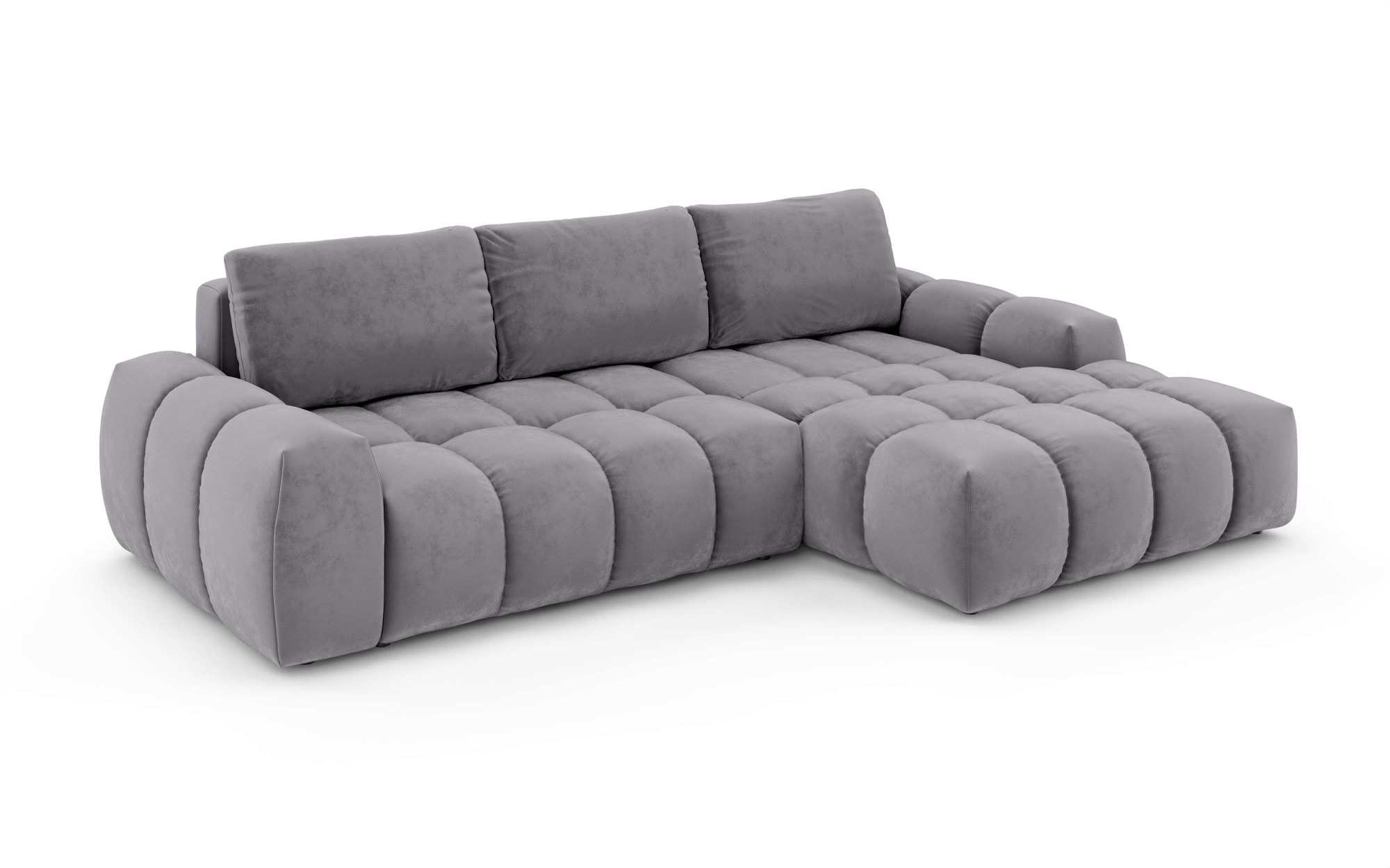 INOSIGN Ecksofa »AZITA klein optionale Schlafsofa mit Bettkasten, B/T/H: 270/166,5/84cm«, L-Form mit Wellenunterfederung, Bubble-Optik