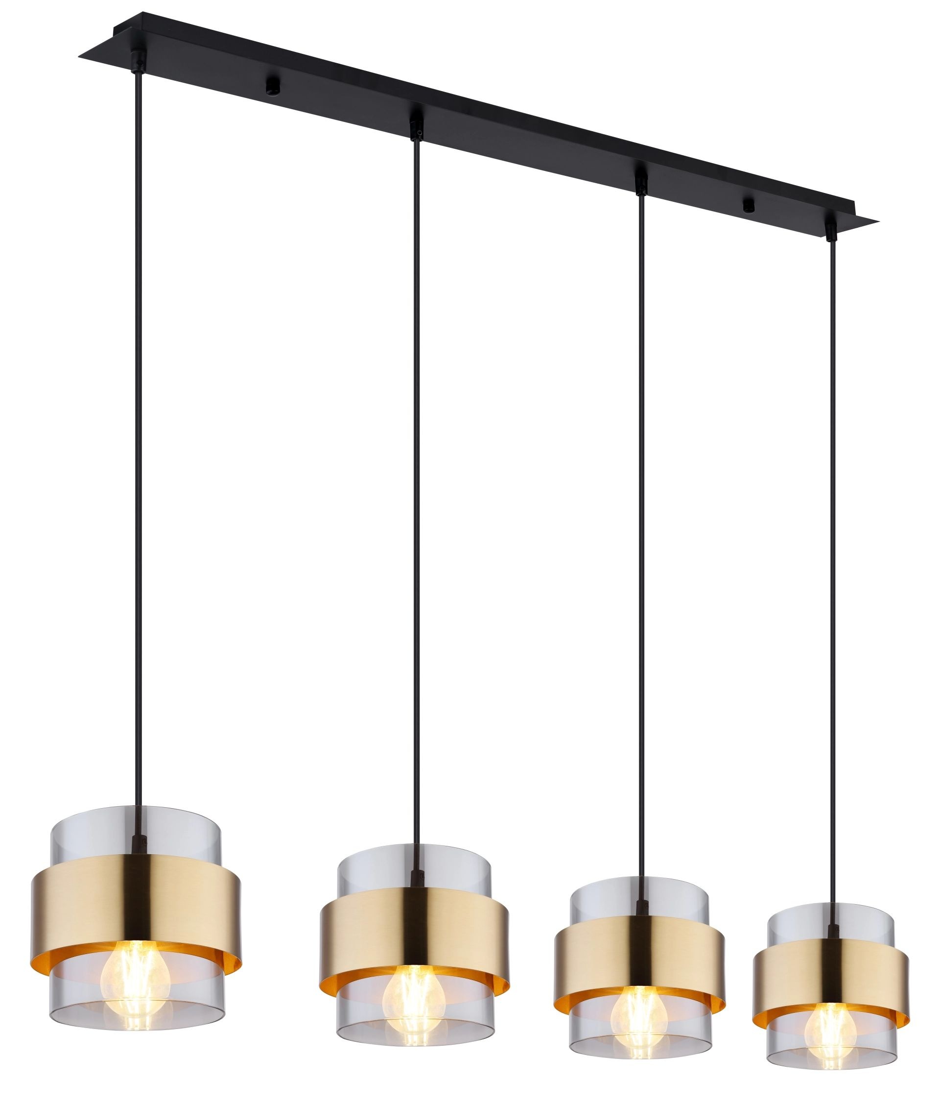 GLOBO LIGHTING Pendelleuchte »MILLEY«, Leuchtmittel E27 | ohne Leuchtmittel, Hängelampe, Hängeleuchte, Gläser, Messing, Wohnzimmer