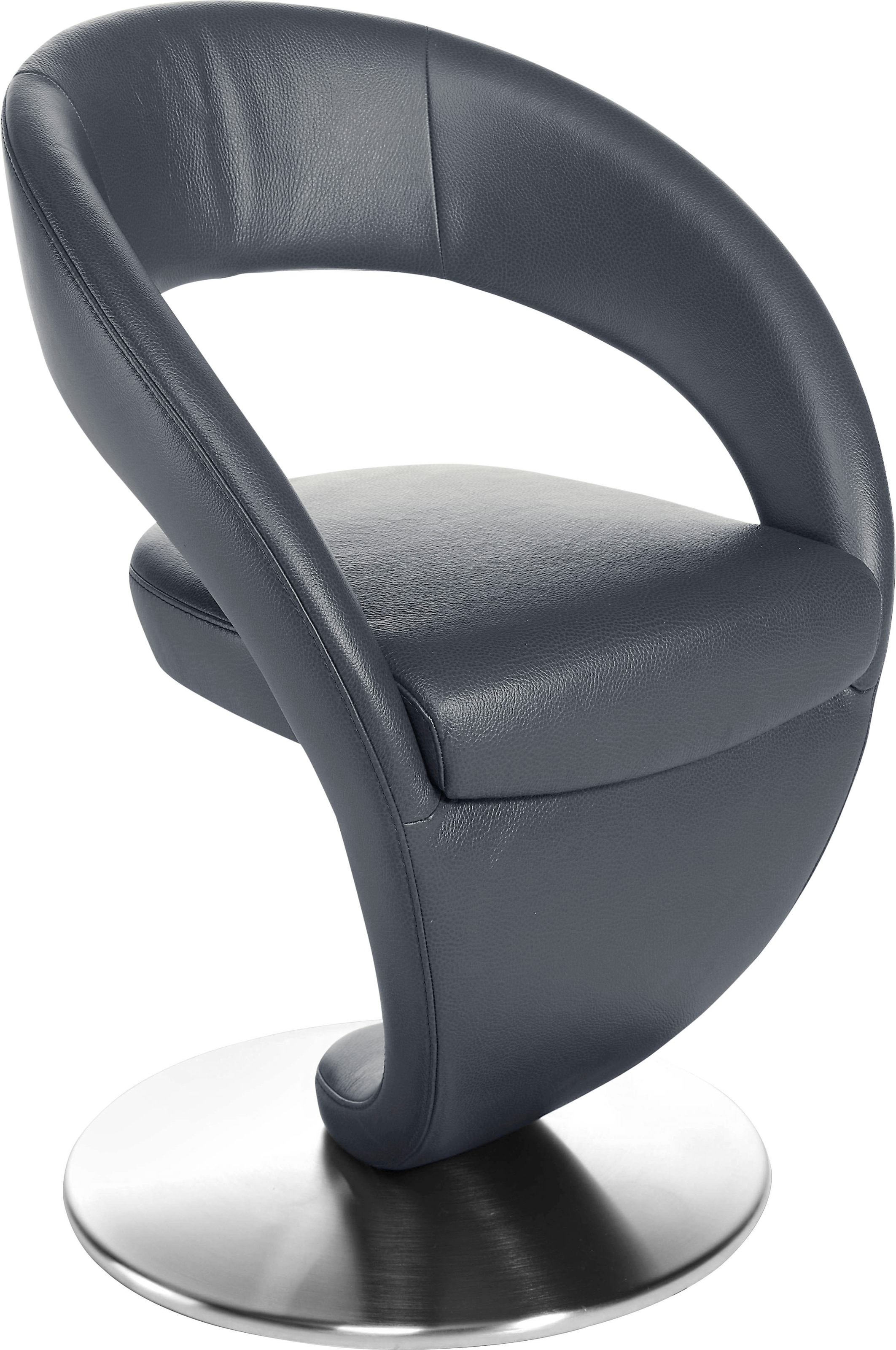 K+W Komfort & Wohnen "Wave, Drehstuhl, Polsterstuhl" () Design-Drehstuhl, Drehteller in Edelstahloptik