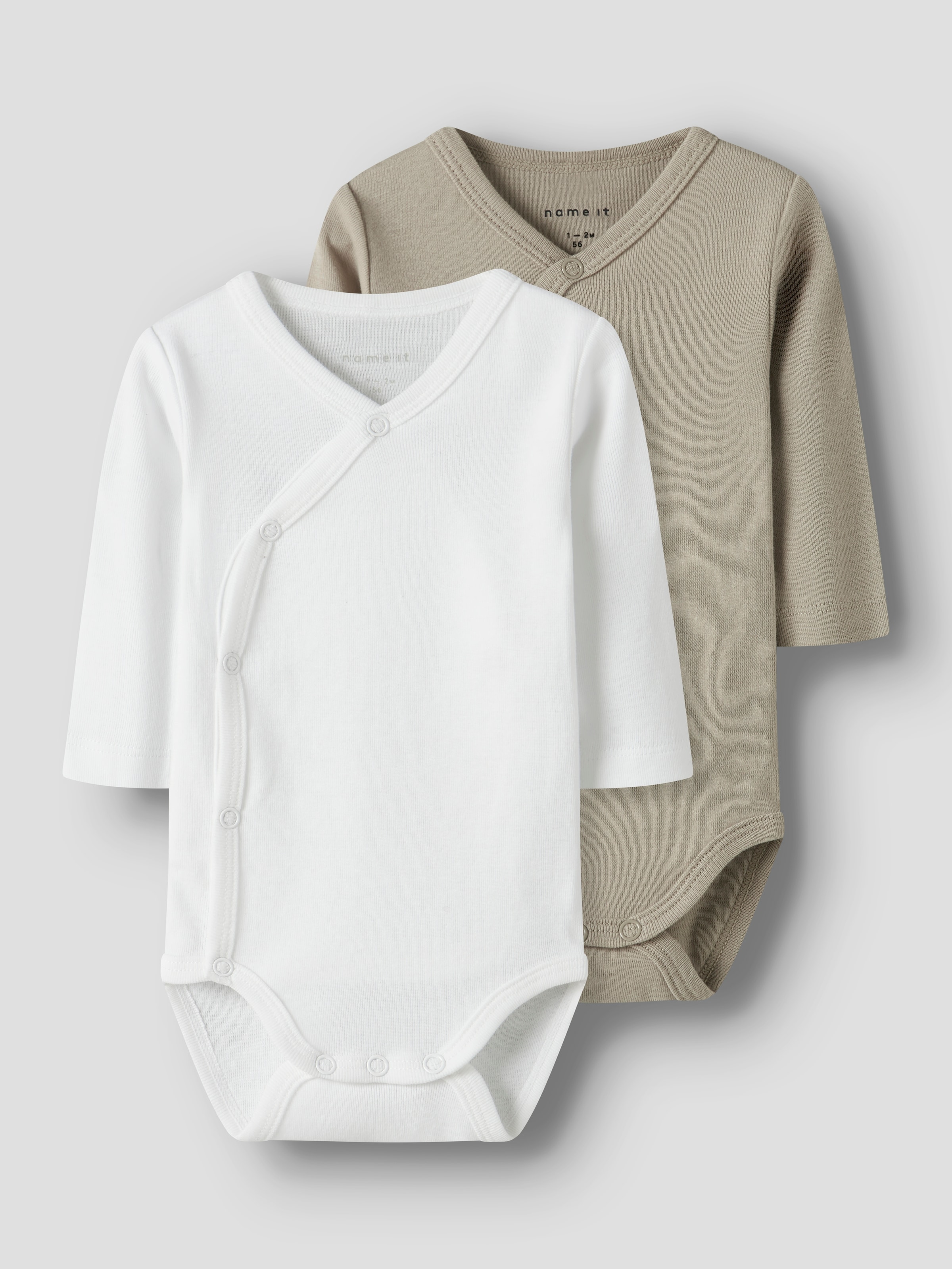 Name It Body "NBNBODY 2P LS WRAP SOLID NOOS" Packung, 2 Stk.