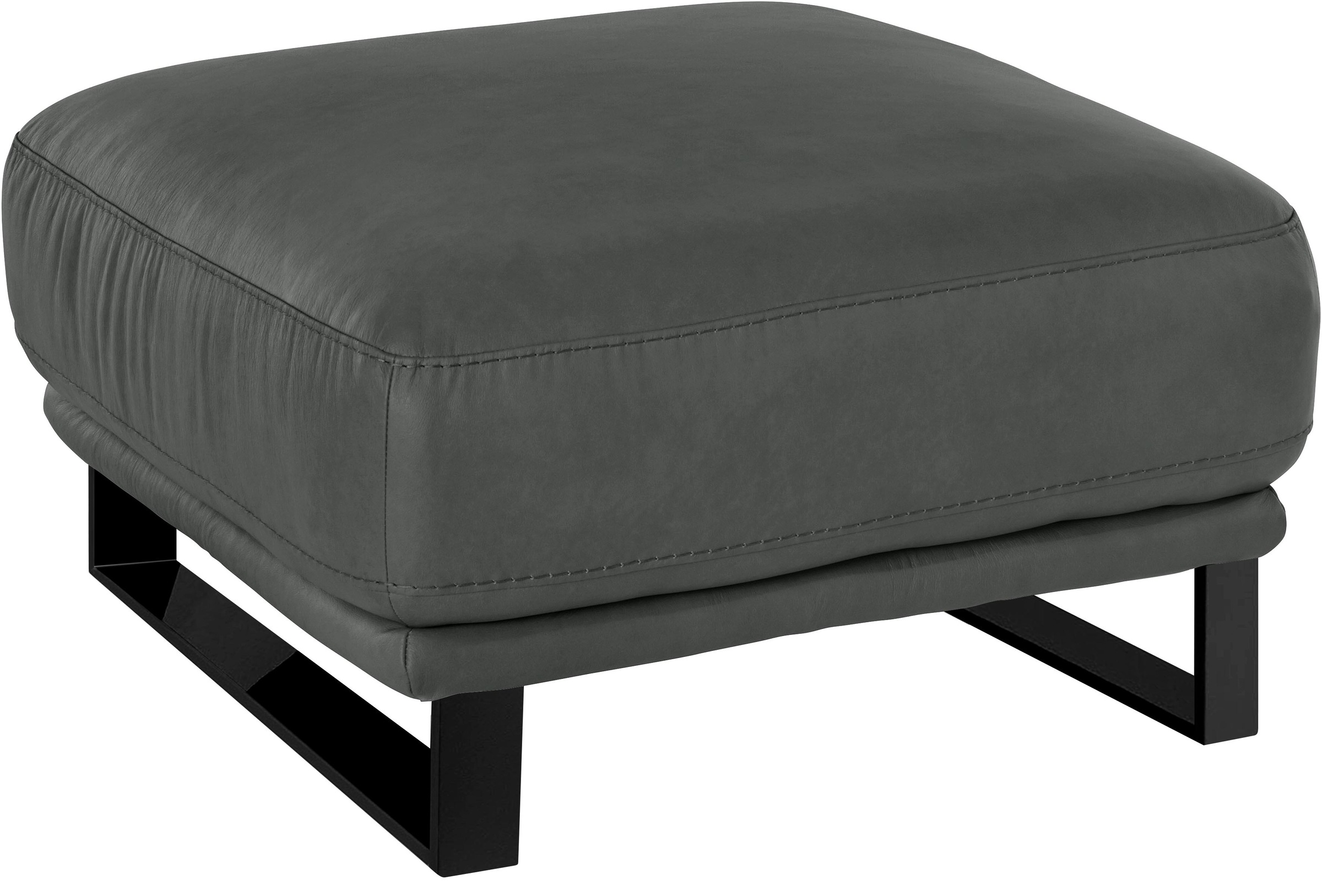 W.SCHILLIG Hocker »montanaa«, mit Metallkufen in Schwarz pulverbeschichtet, Breite 71 cm