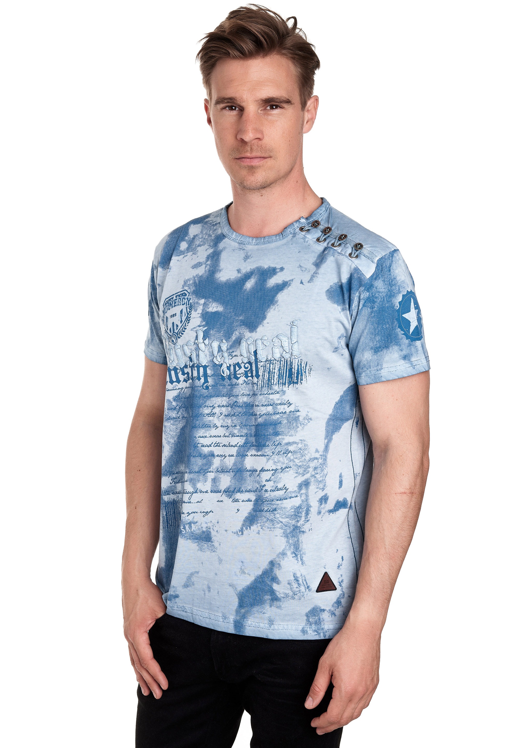 Rusty Neal T-Shirt, in tollem Batik-Design