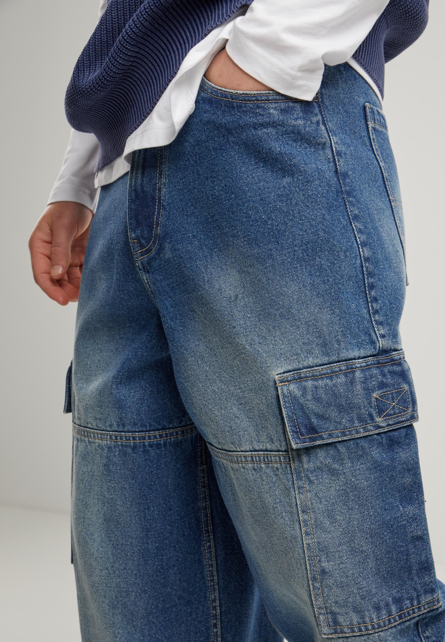 URBAN CLASSICS Bequeme Jeans »Urban Classics Tapered Heavy Ounce Baggy Cargo Jeans«