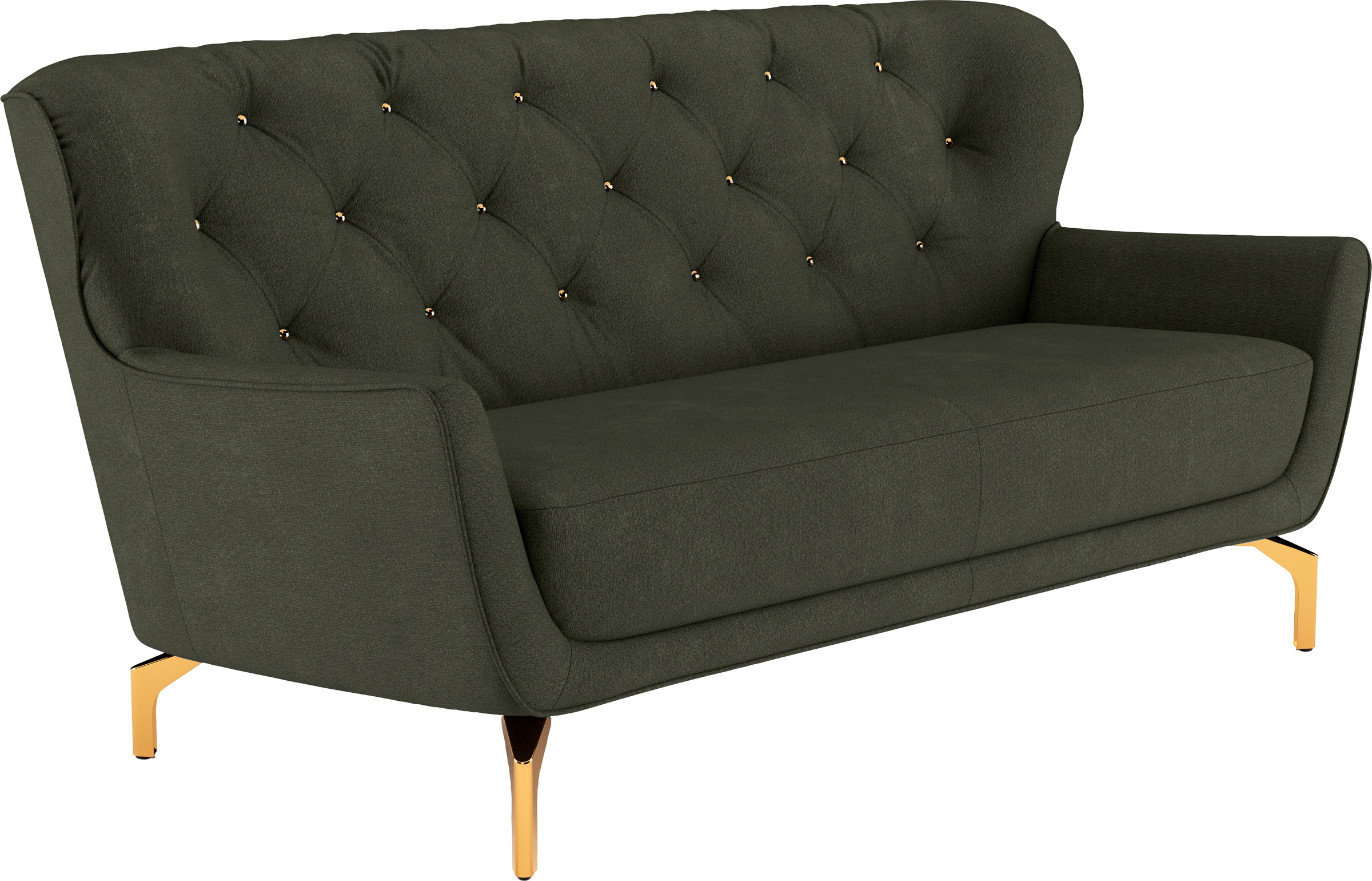 sit&more 3-Sitzer »Orient 3«, inkl. 2 Zierkissen mit Strass-Stein, goldfarbene Metallfüße