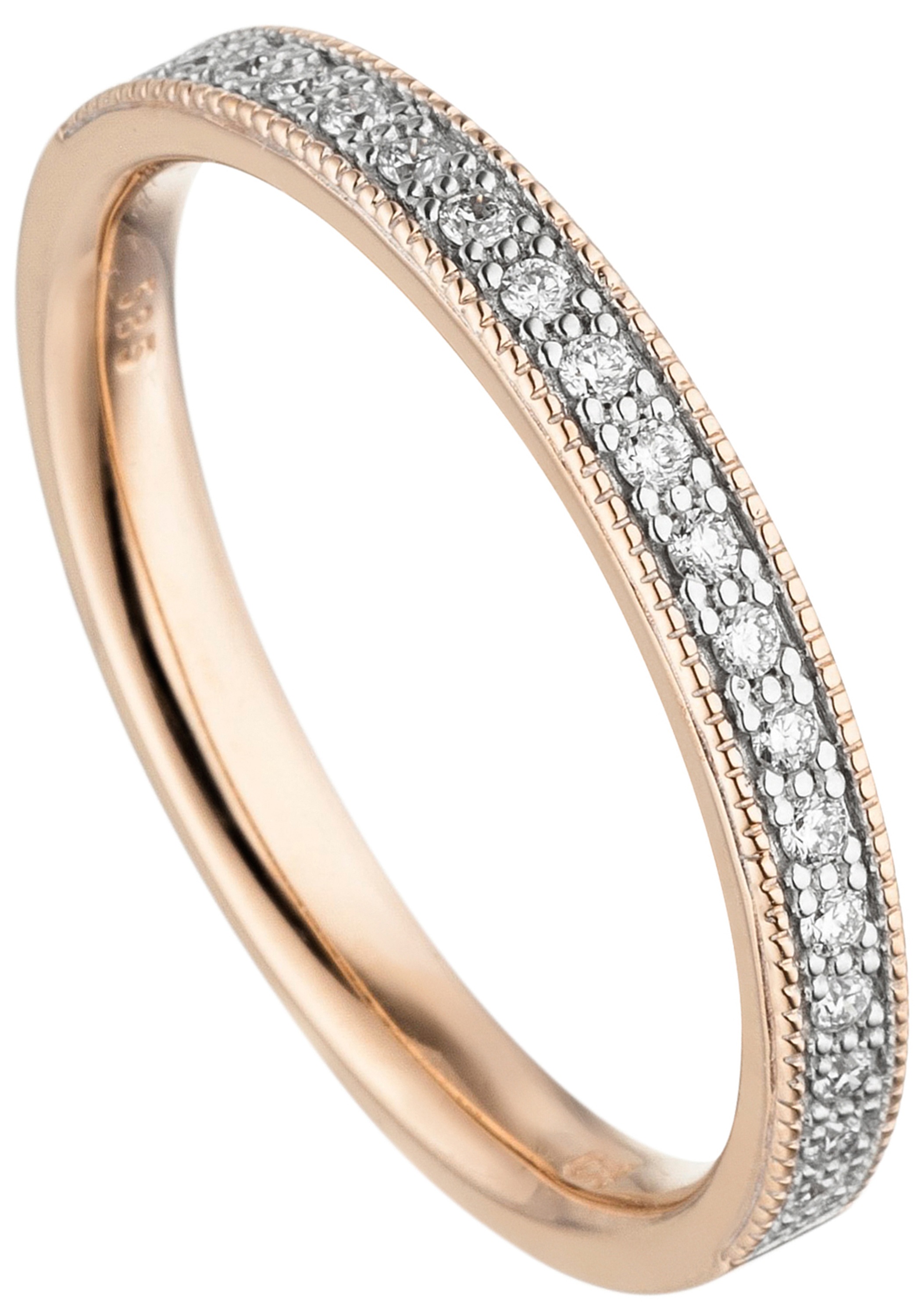 JOBO Fingerring »Ring mit 19 Diamanten« 585 Roségold