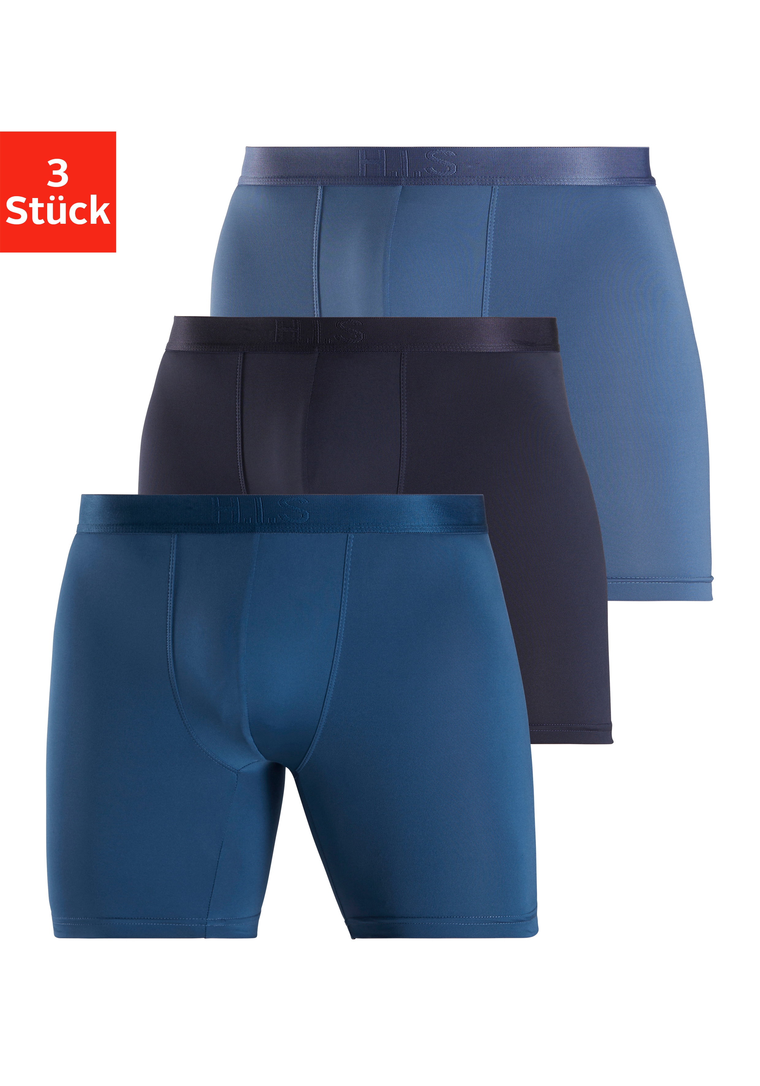 H.I.S Funktionsboxer Packung, 3 Stk. mit langem Bein in pflegeleichter Microfaser-Qualität