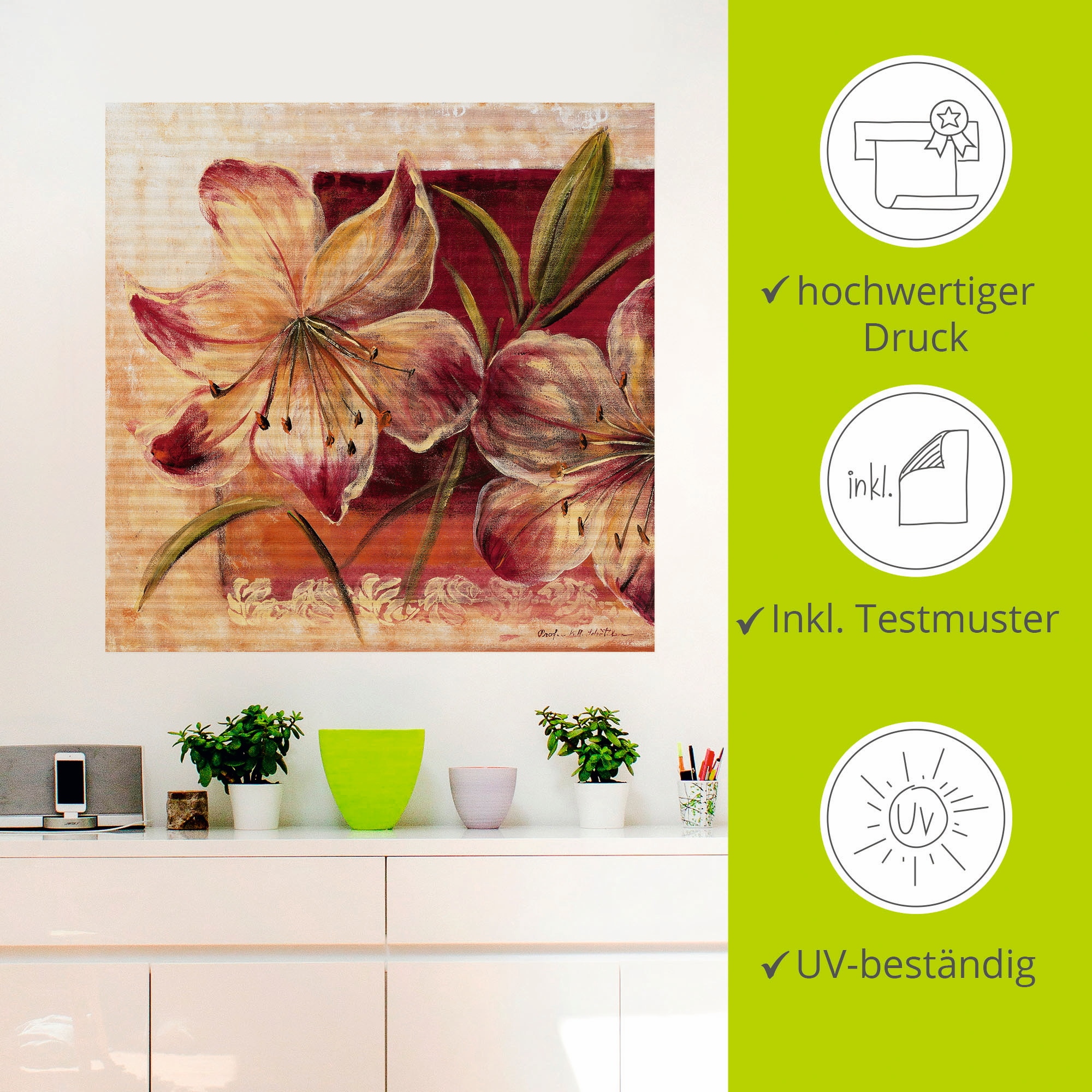 Artland Wandbild »Klassische Blumen III«, Blumen, (1 St.), als Leinwandbild, Wandaufkleber in verschied. Größen