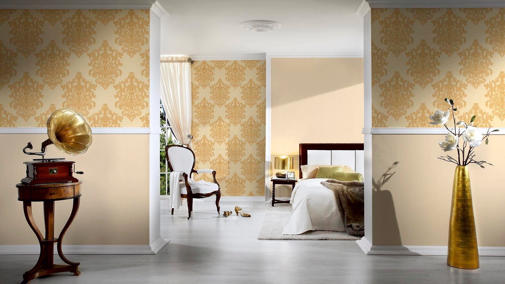 living walls Vliestapete »Hermitage«, Barock-ornamental-gemustert, Ornament Tapete Barock Metallic Tapeten Wohnzimmer Schlafzimmer Küche