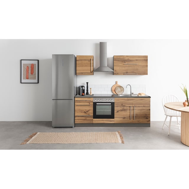 HELD MÖBEL Küchenzeile »Samos«, mit E-Geräten, Breite 210 cm mit  Stangengriffen aus Metall kaufen | BAUR