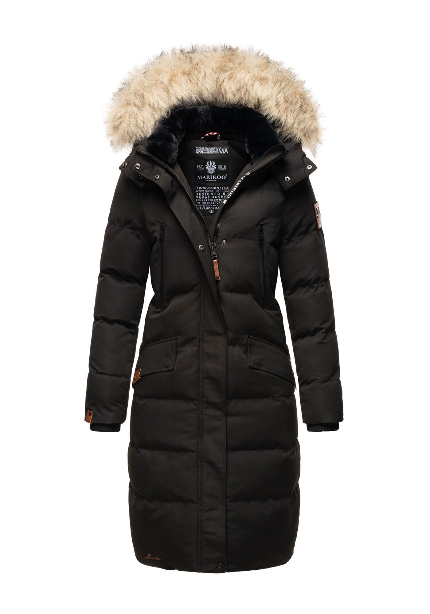 Marikoo Parka »Schneesternchen« langer Parka mit abnehmbarer Kapuze