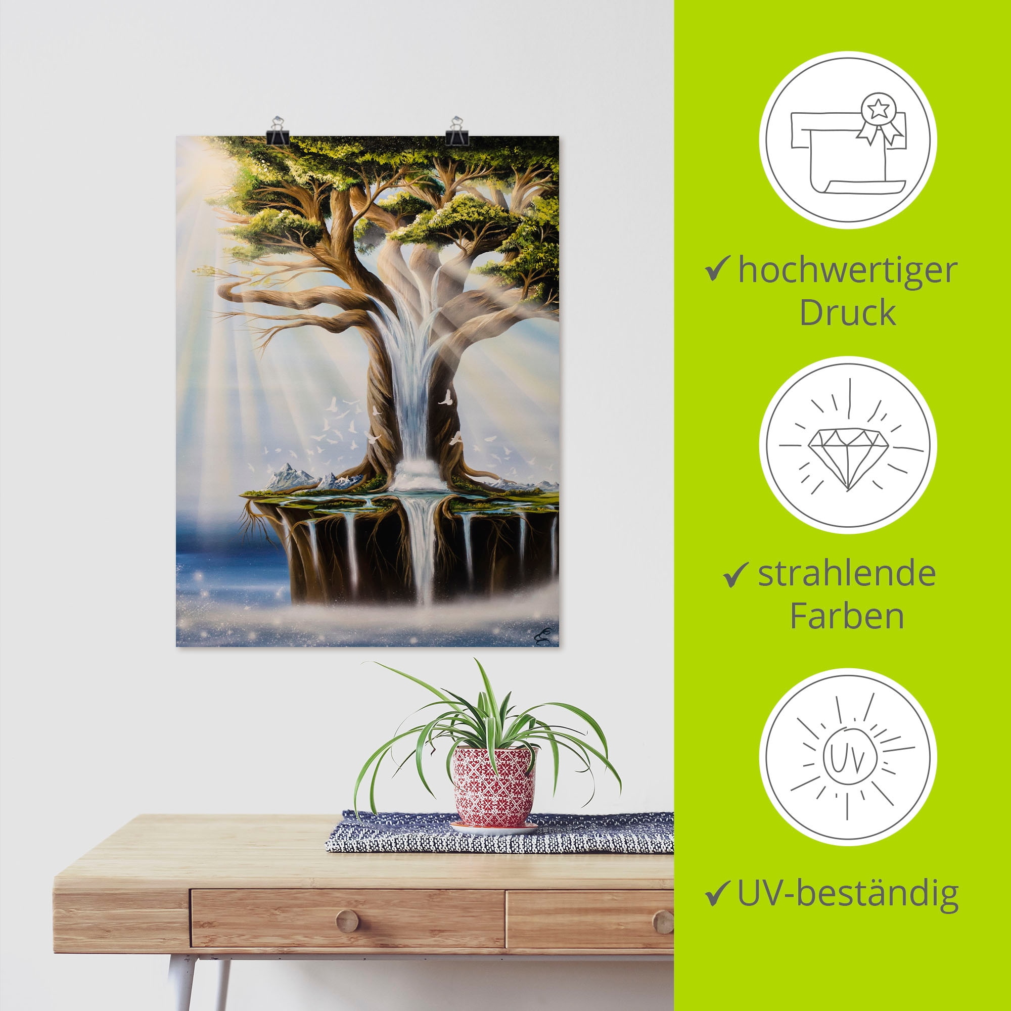Artland Poster »Traumbaumwelt«, Landschaften, (1 St.), als Alubild, Leinwandbild, Wandaufkleber oder Poster in versch. Größen