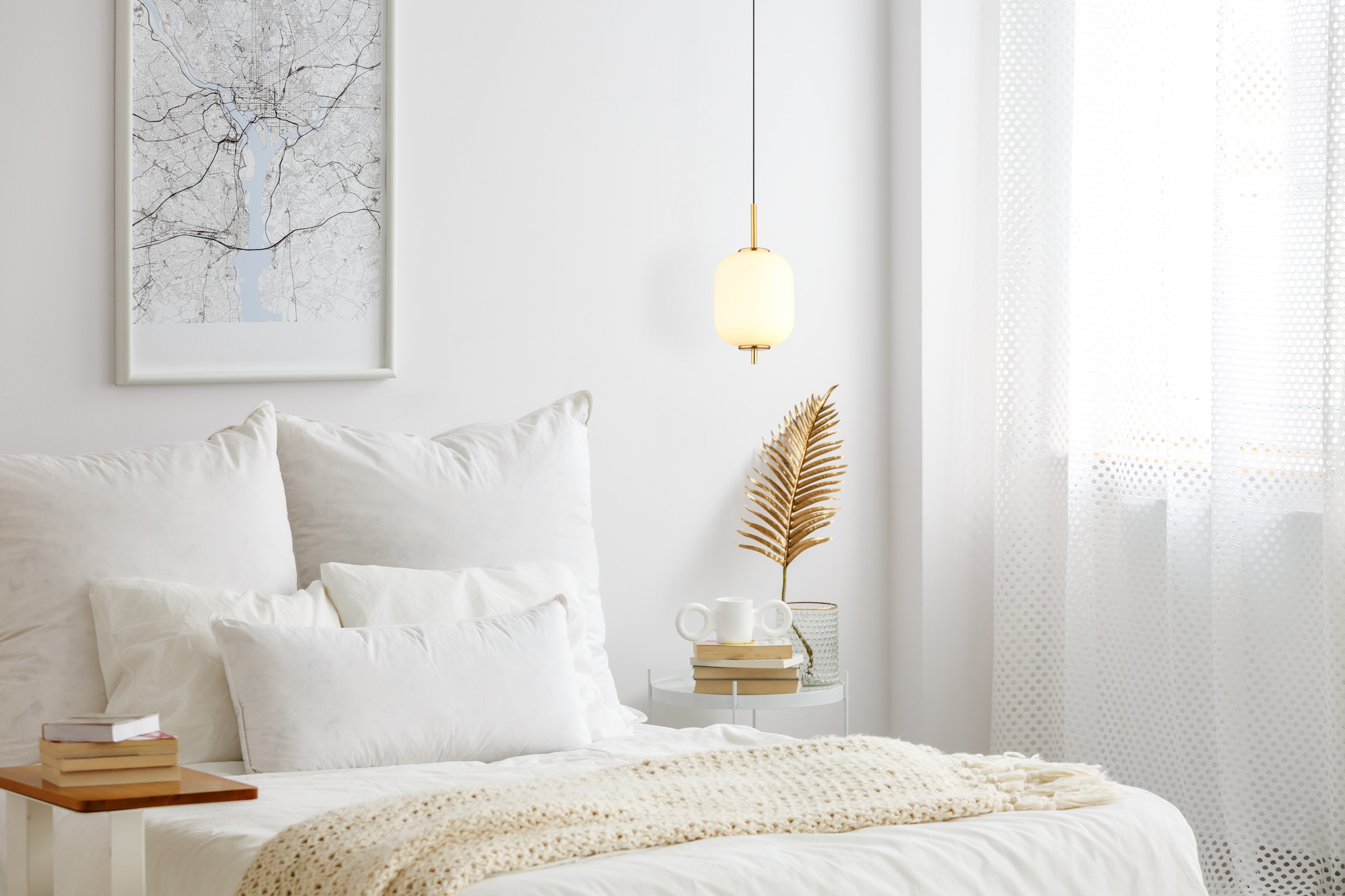 GLOBO LIGHTING LED Pendelleuchte »EWALD«, Leuchtmittel LED-Modul | LED fest integriert, Hängelampe/Hängeleuchte/Glas opal/höhenverstellbar/messingfarben