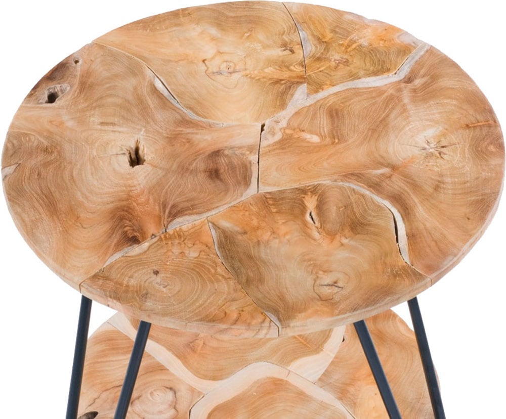 Kayoom Beistelltisch »Woodstock 225, Beistelltisch in Natur-Optik,hochwertiges Teakholz«, (1 St.), Hochwertiges Teakholz, Handarbeit, Abstand Tischplatte: 23 cm