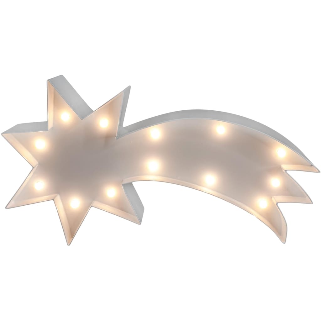 MARQUEE LIGHTS LED Dekolicht »Shootingstar«, 13 flammig-flammig, Wandlampe,Tischlampe Shootingstar mit 13 festverbauten LEDs - 23x12 cm