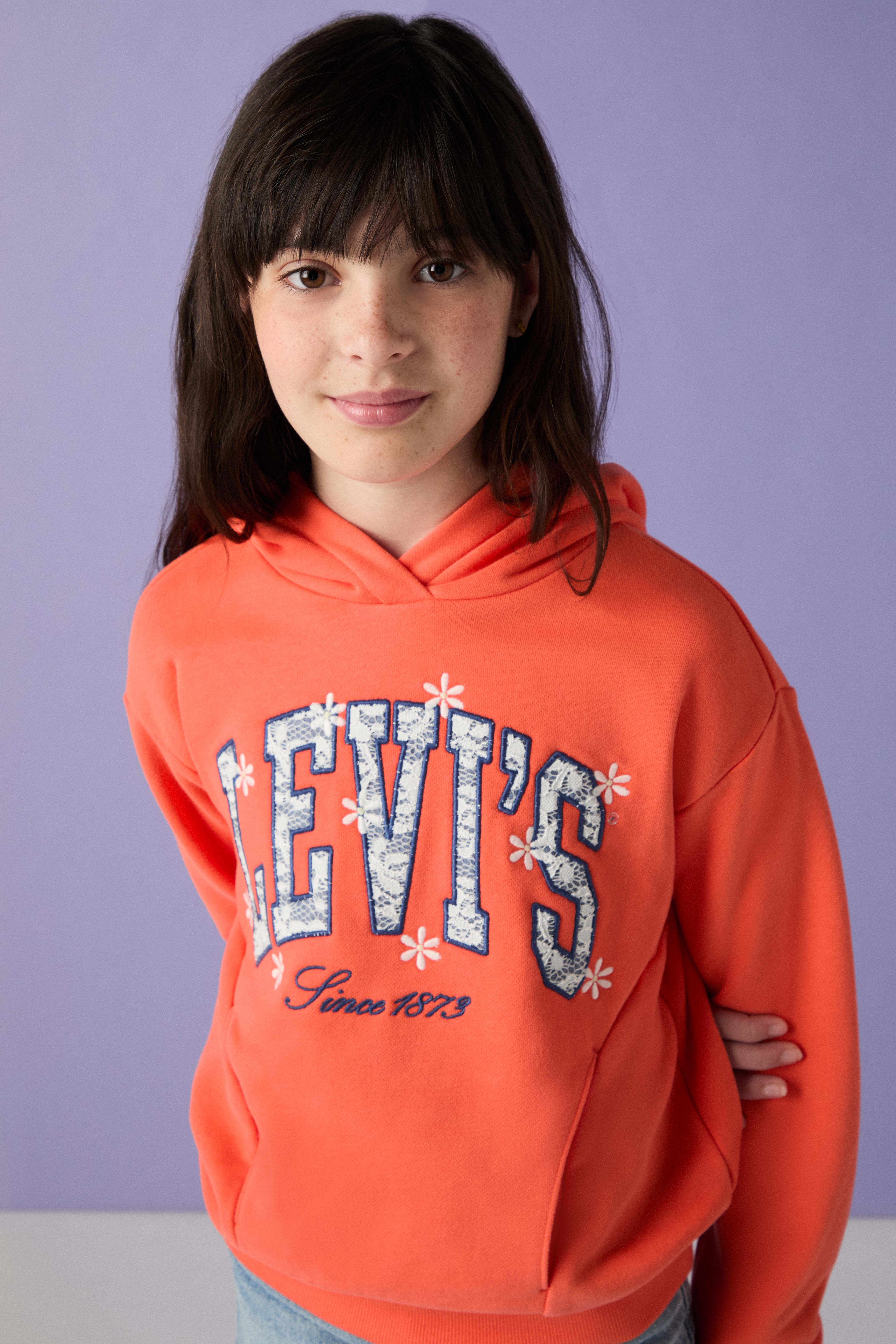 Levis Kids Kapuzensweatshirt "LVG LOGO HOODIE", for Girls, mit Logo-Stickerei