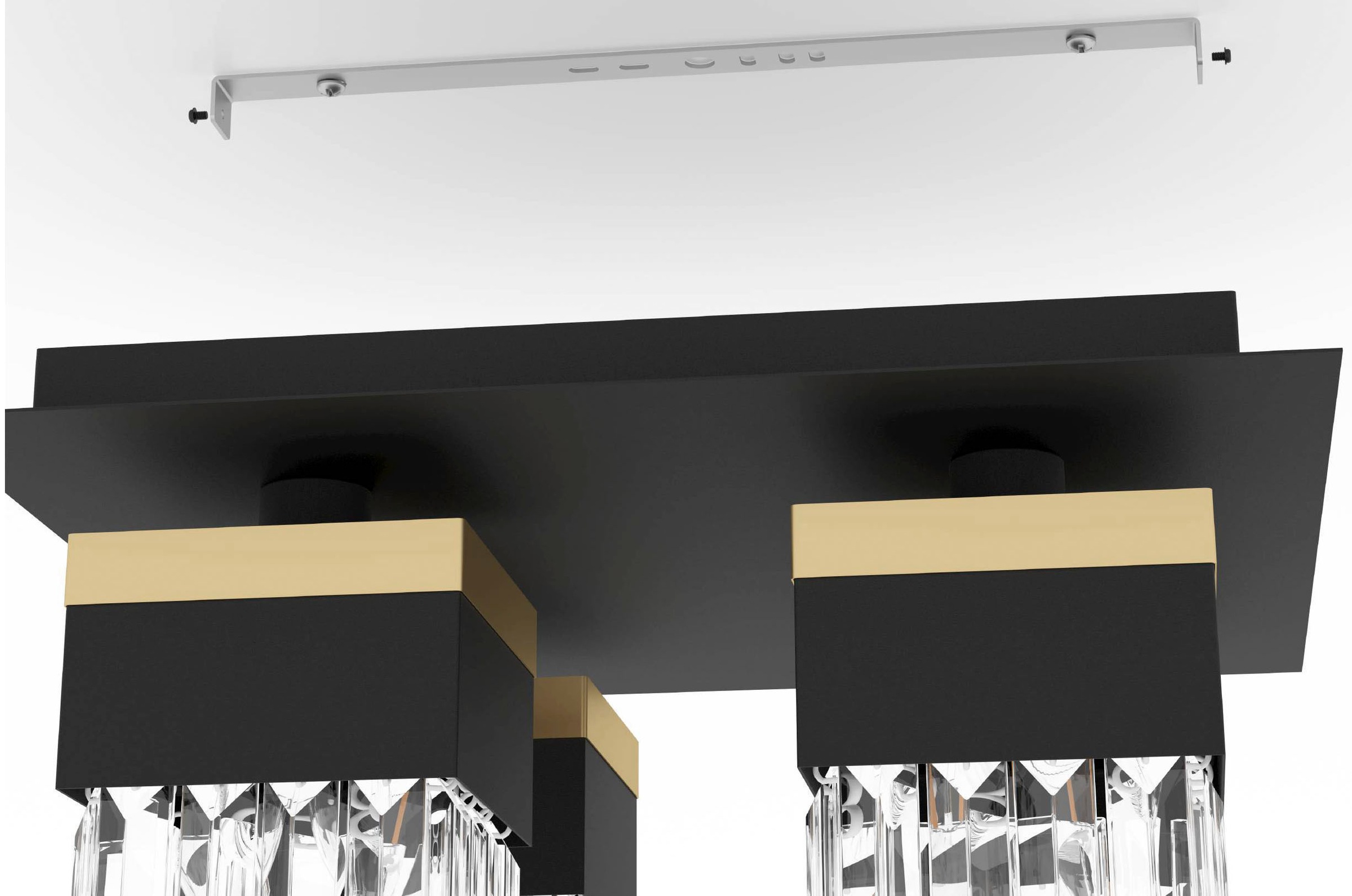 EGLO Deckenleuchte »BARRANCAS«, Leuchtmittel E14 | Leuchtmittel wechselbar-ohne Leuchtmittel, Deckenleuchte in schwarz und gold aus Stahl - exkl. E14 - 40W
