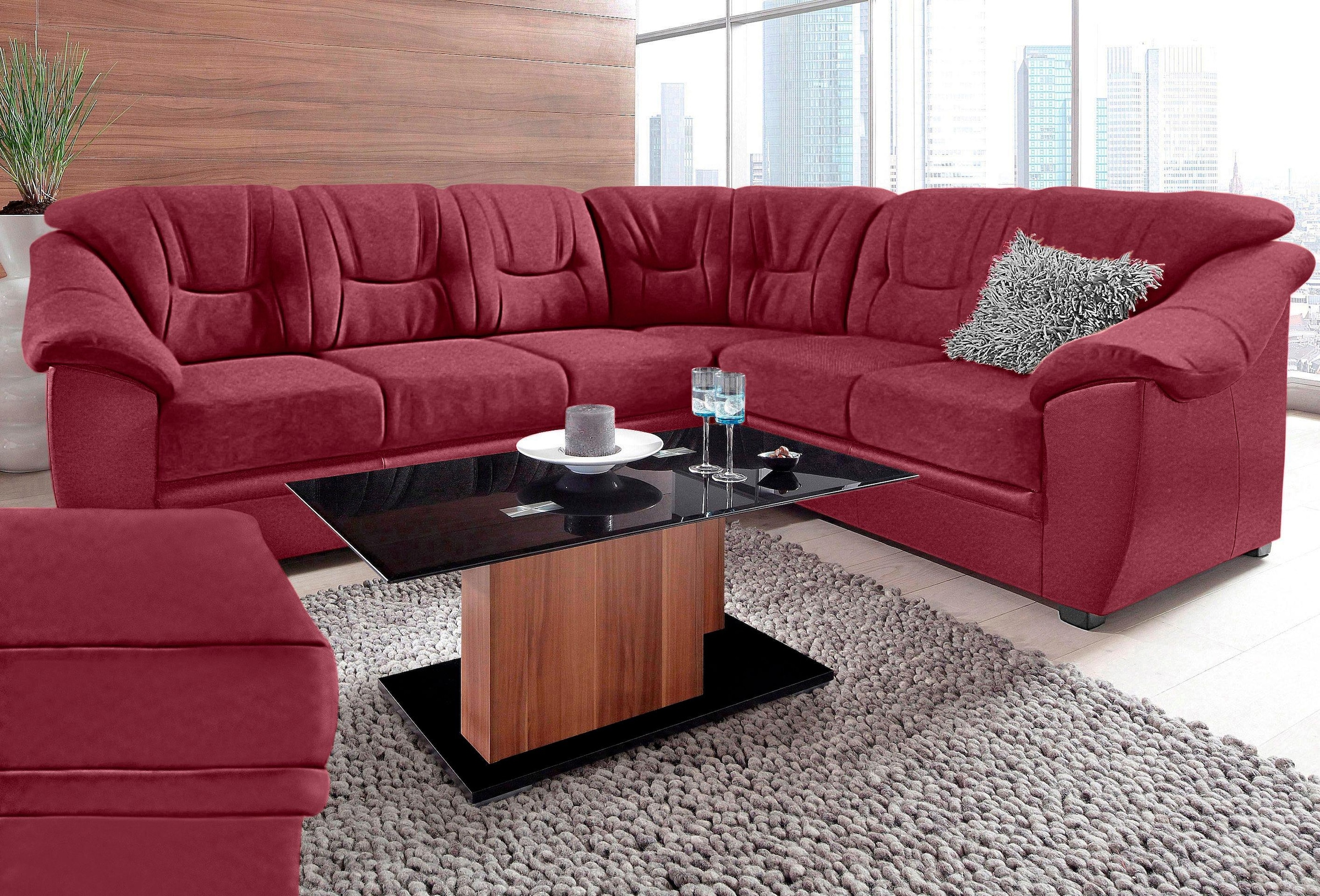 sit&more Ecksofa "Savona L-Form, B: 262 cm" optional Bettfunktion, Federker günstig online kaufen