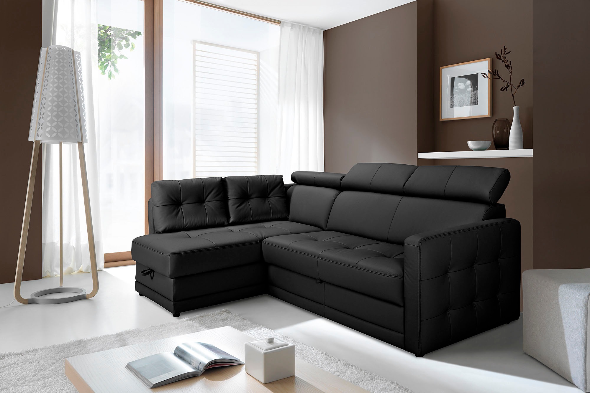 exxpo - sofa fashion Ecksofa »Arles, bequeme Federkernunterfederung, OTTOs Choice, L-Form«, wahlweise mit Bettfunktion und Bettkasten, inkl. Kopfteilverstellung