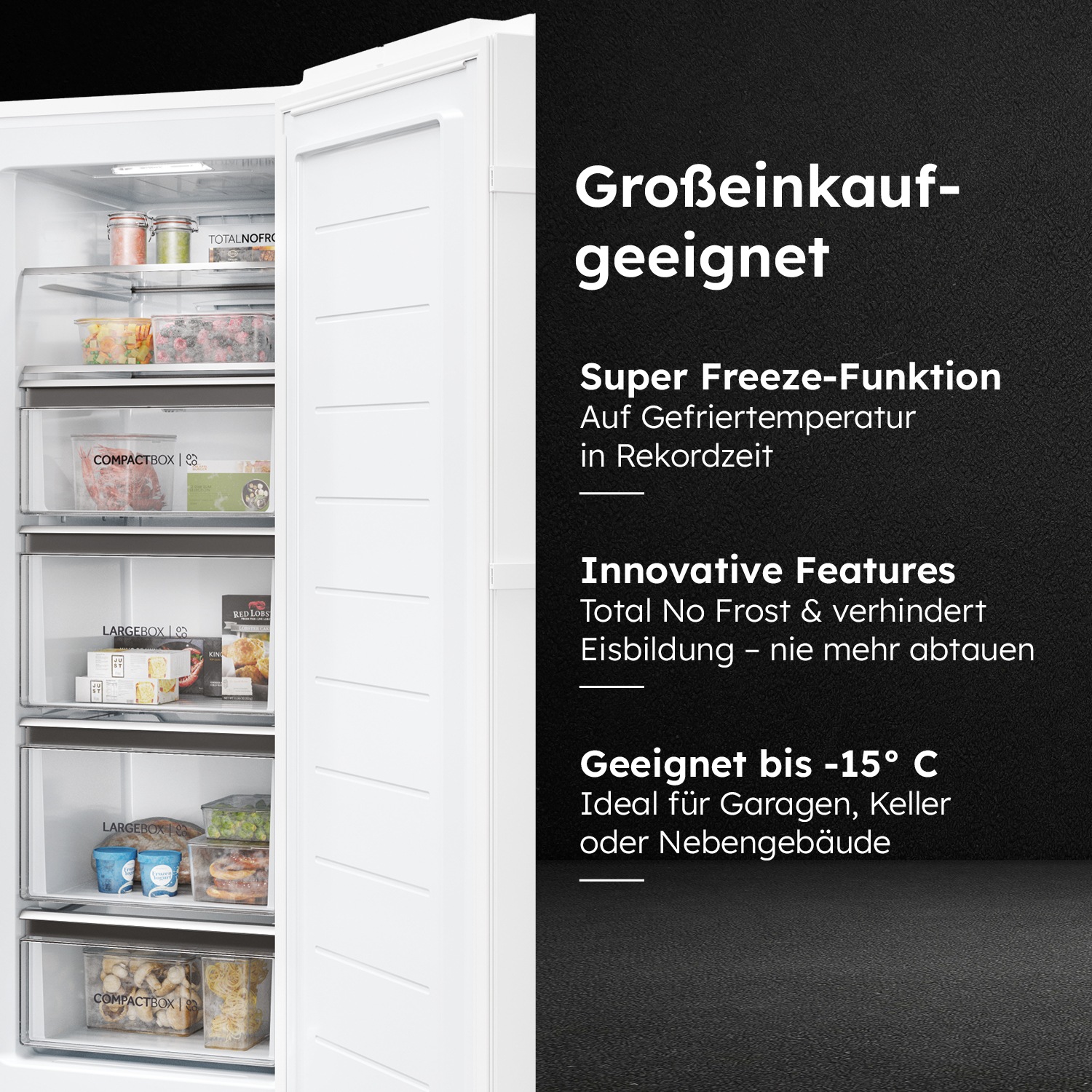Thumbnail - Haier Gefrierschrank "H4F226WDH1", 153,5 cm hoch, 60 cm breit, 178 cm hoch, 60 cm breit, no Frost, Twist Ice Maker