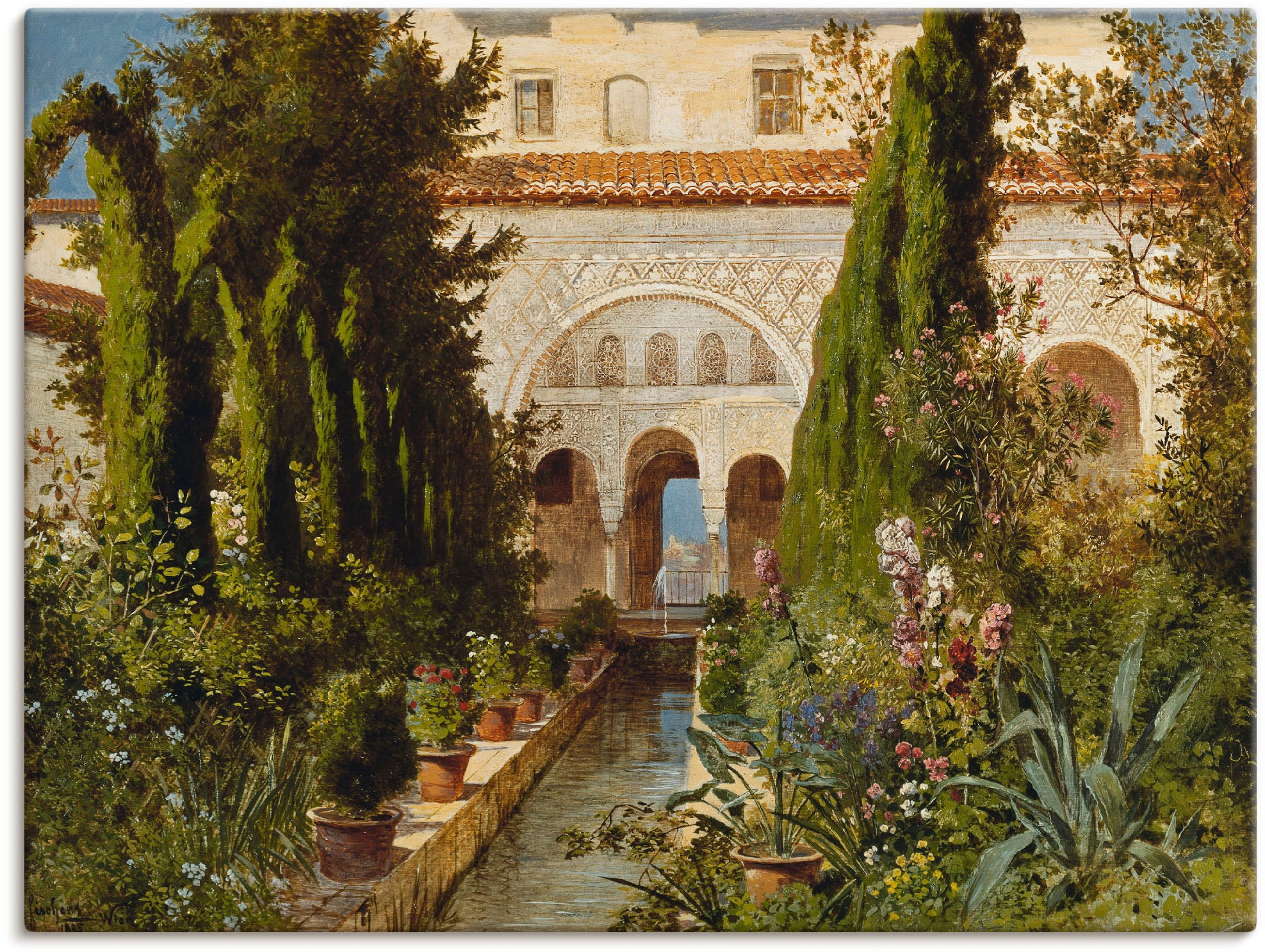Artland Wandbild »Der Garten des Generalife bei Granada«, Garten, (1 St.),  als Leinwandbild, Wandaufkleber oder Poster in versch. Größen kaufen | BAUR