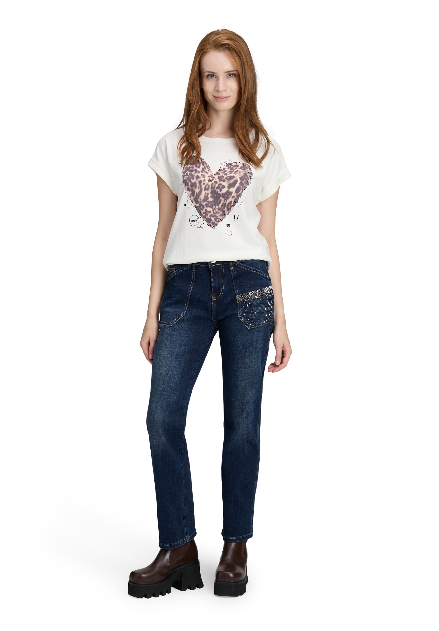 Cartoon Regular-fit-Jeans »Cartoon Damen Regular Fit-Jeans mit Strass«