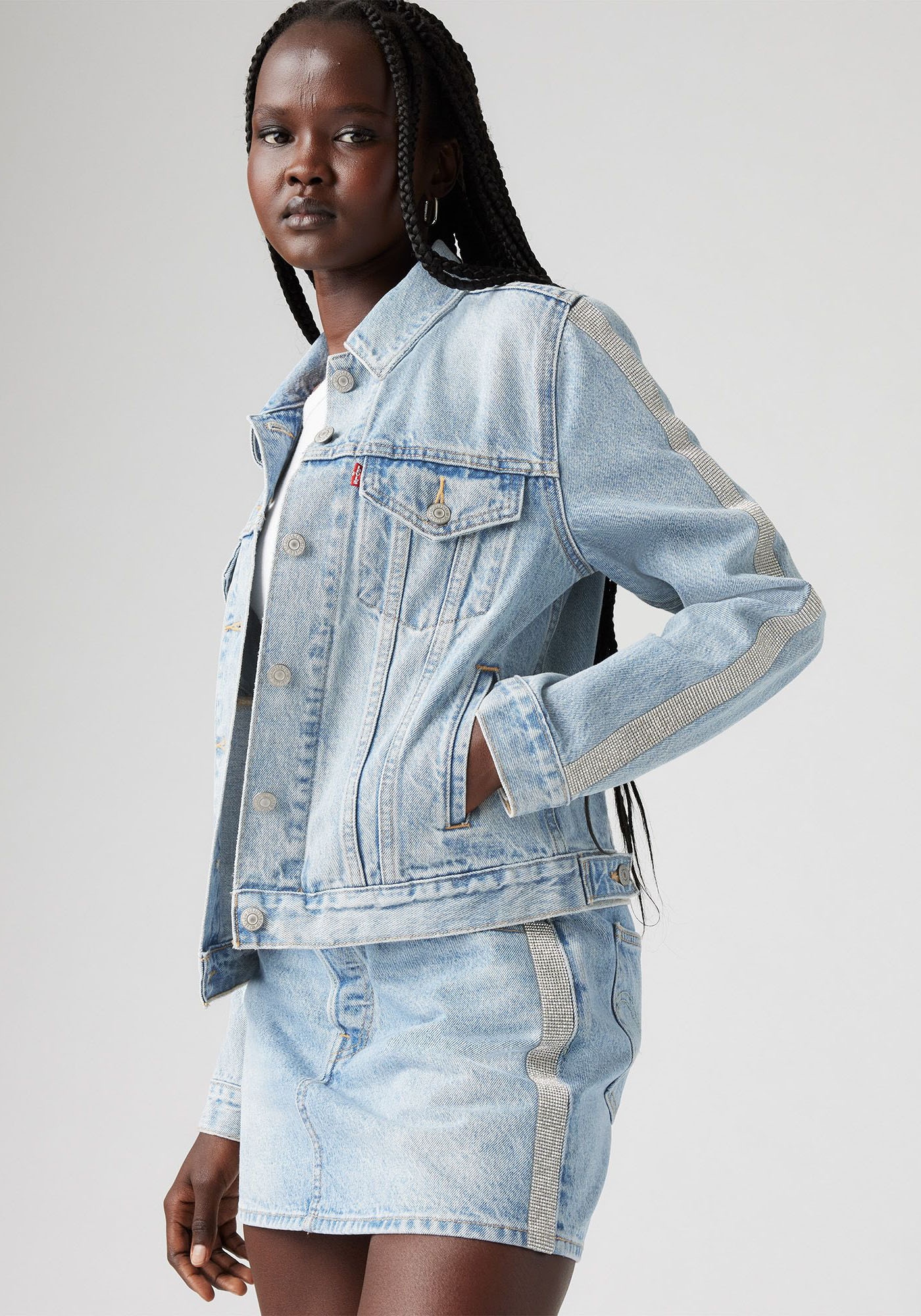 Levi's® Jeansjacke »ORIGINAL TRUCKE«, mit Glitzerdetails an Ärmeln