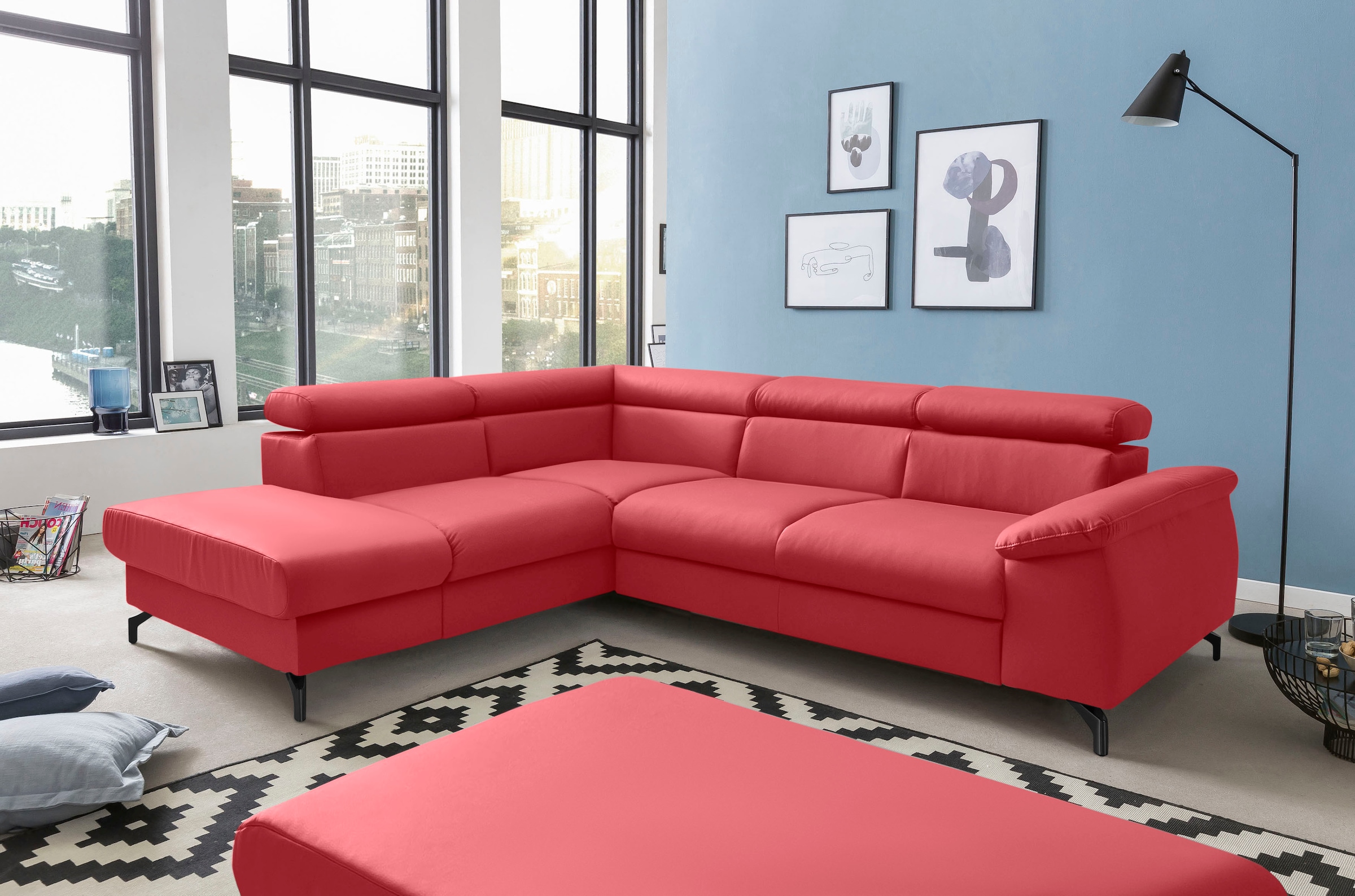 COTTA Ecksofa "Kitty L-Form, B: 249 cm", mit Kopfteilverstellung, optional günstig online kaufen