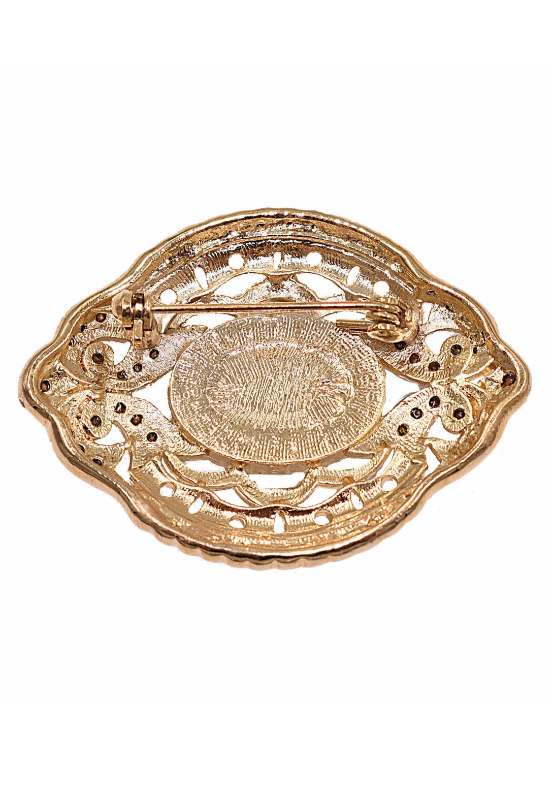 Firetti Brosche »Schmuck Geschenk Ansteckschmuck Oval Glitzersteine«, mit Strassstein - mit Süßwasserzuchtperle