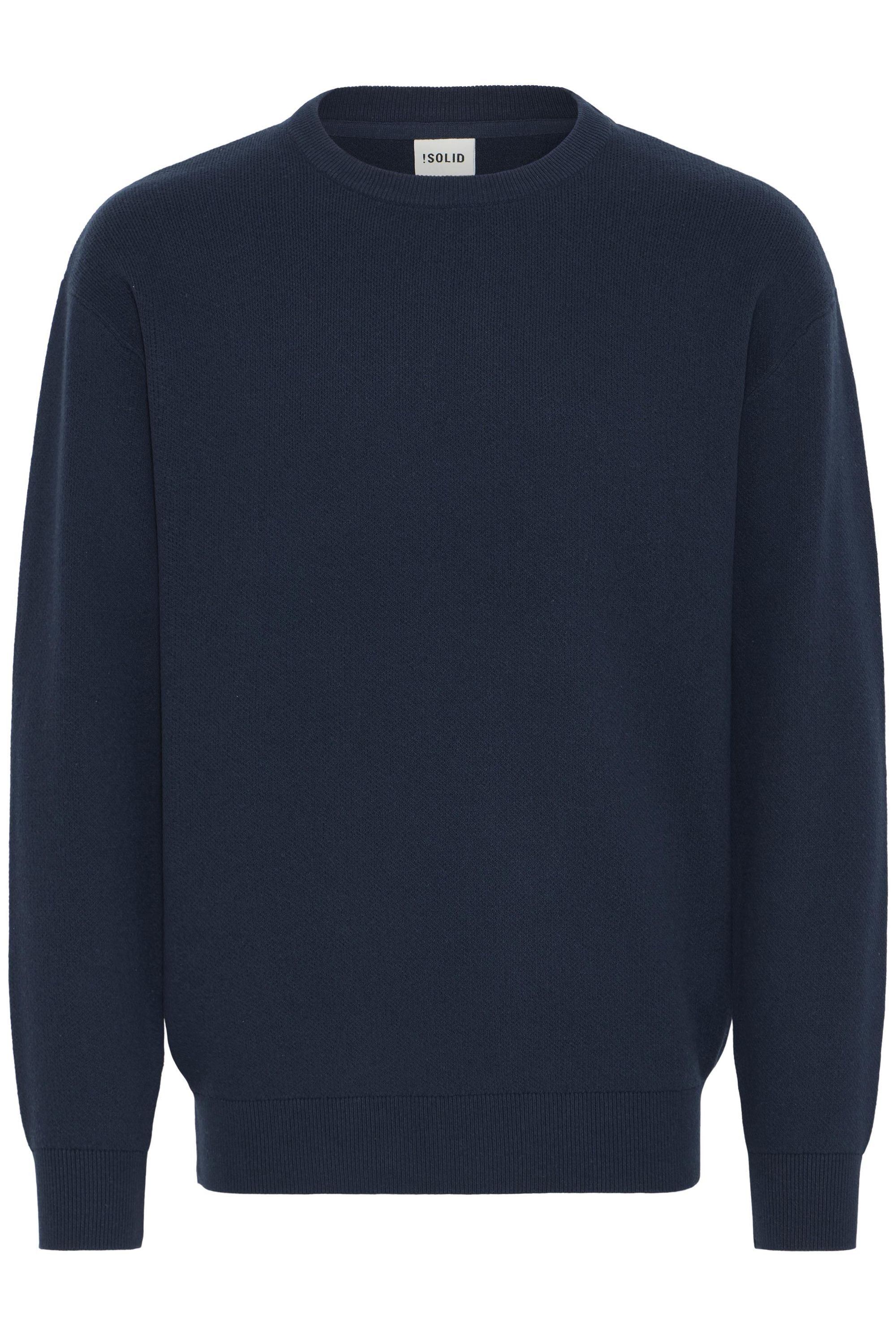 !solid Strickfleece-Pullover SOLID "Strickpullover SDFinnetado", Herren, Gr. XL, blau (insignia blau), Obermaterial: 70% Baumwolle CO recyc.. 30% Polyester Pol. recyc.., Pullover