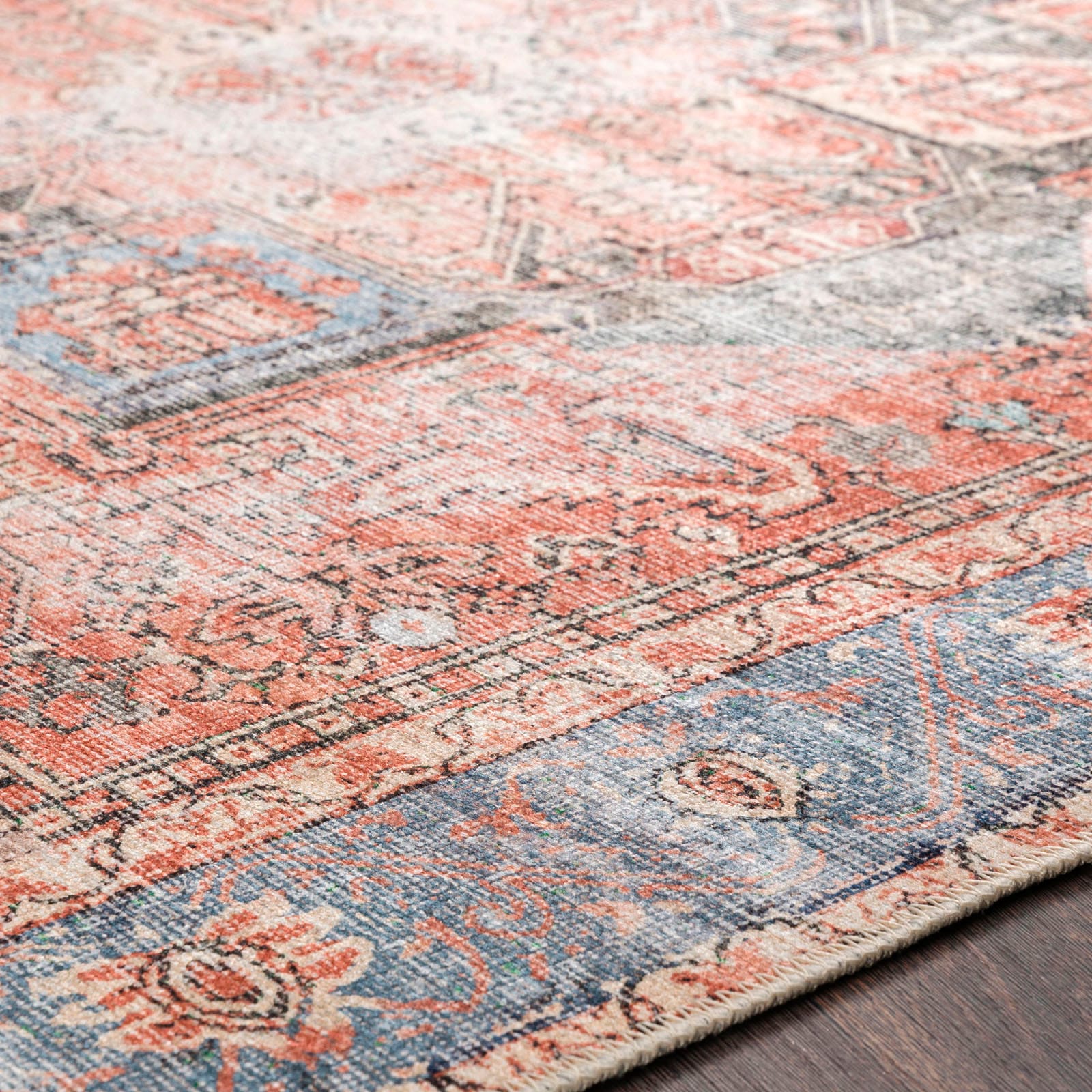Livabliss Teppich »RODAS«, rechteckig, 2 mm Höhe, Maschinenwaschbar, Vintage Kurzflor Wohnzimmerteppich, Schlafzimmer