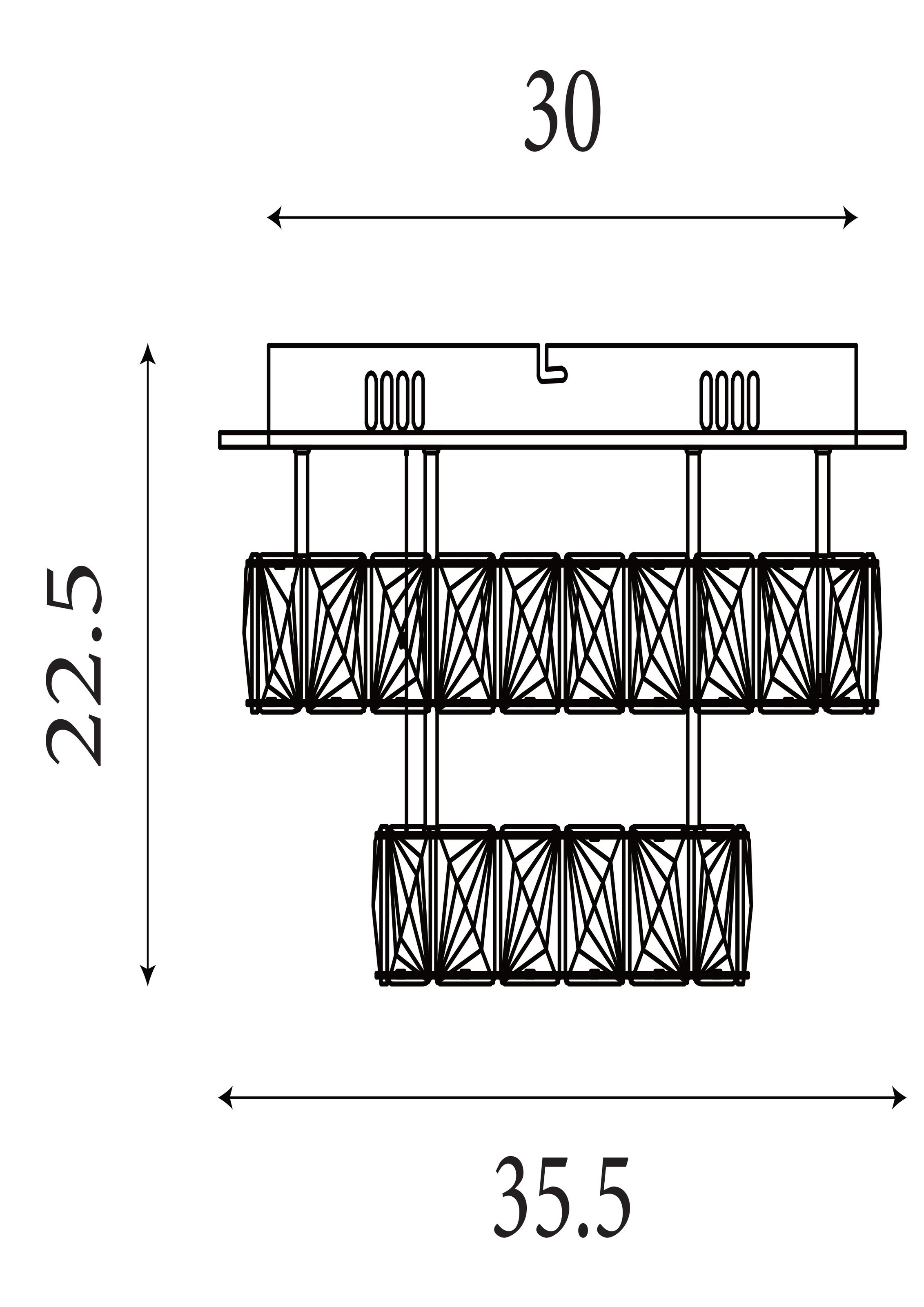 Searchlight LED Deckenleuchte »Clover 2 Tier LED-Flush - Poliertes Chrom & Kristall« LED-Modul 1 Stk.