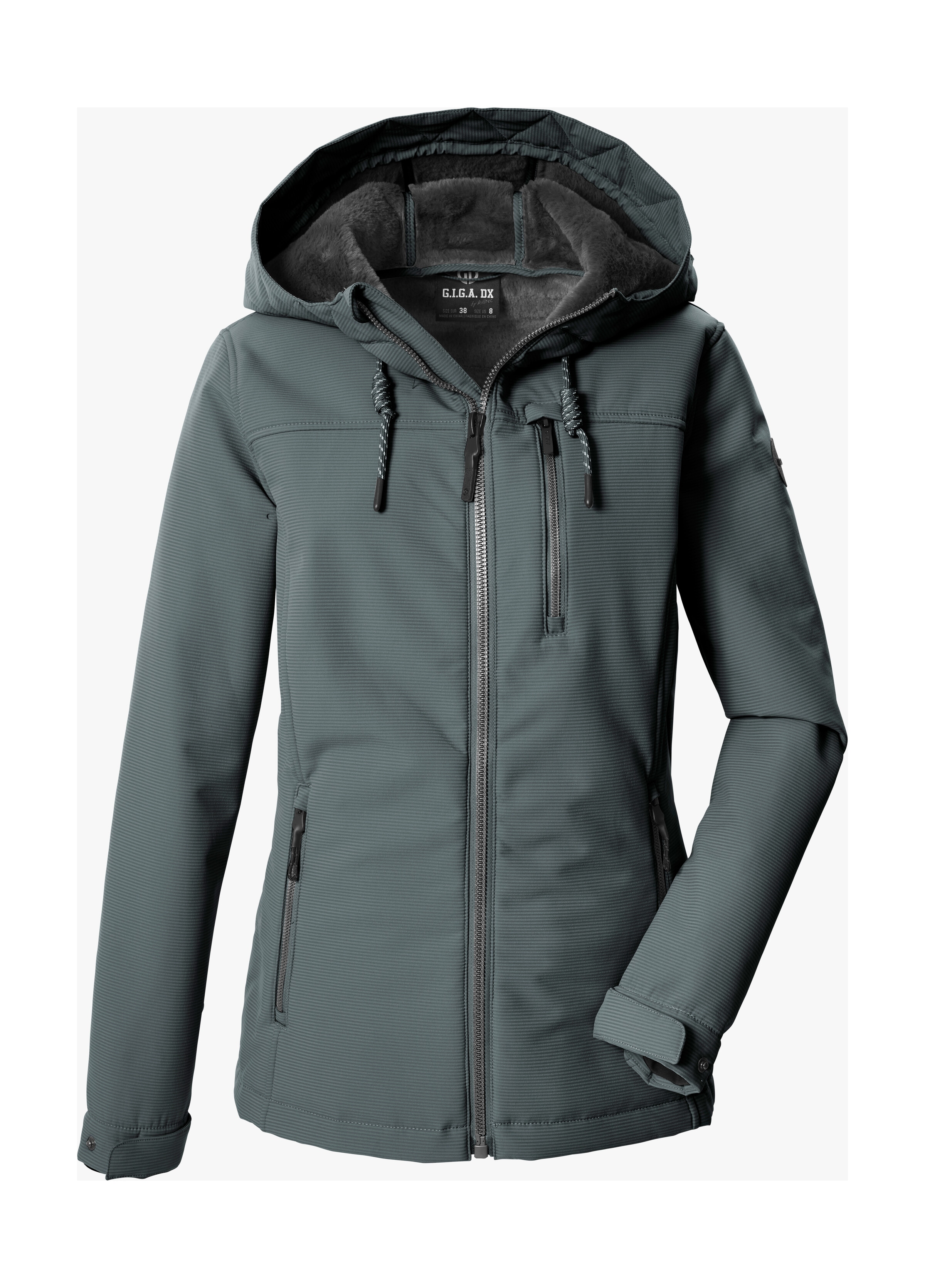 G.I.G.A. DX by killtec Softshelljacke "GW 59 WMN SFTSHLL JCKT" Winddichte, wasserabweisende Damenjacke mit Teddy-Fleecefutter