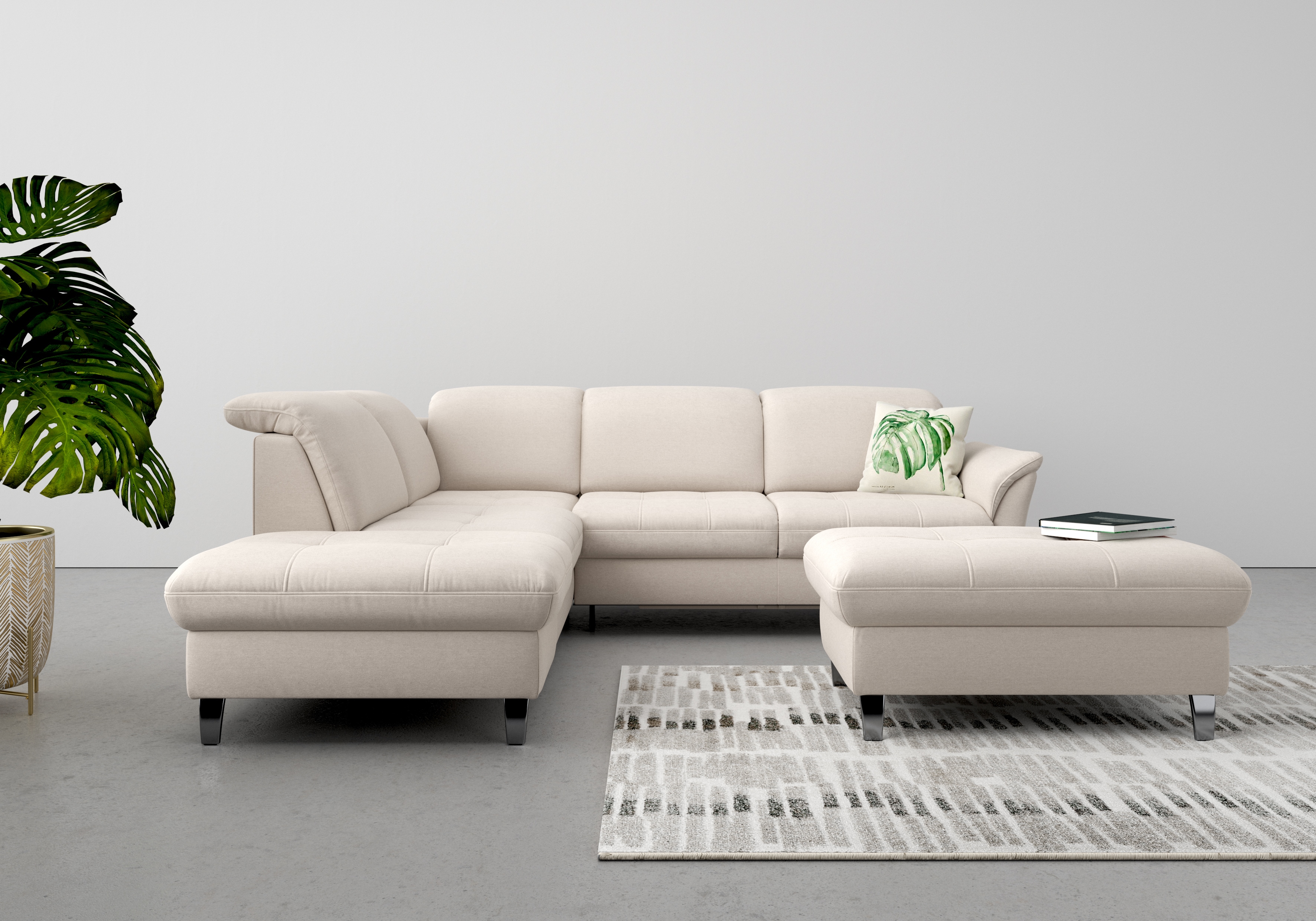 sit&more Ecksofa "Maggiore L-Form" wahlweise mit Kopfteilverstellung, Schlaffunktion und Stauraum
