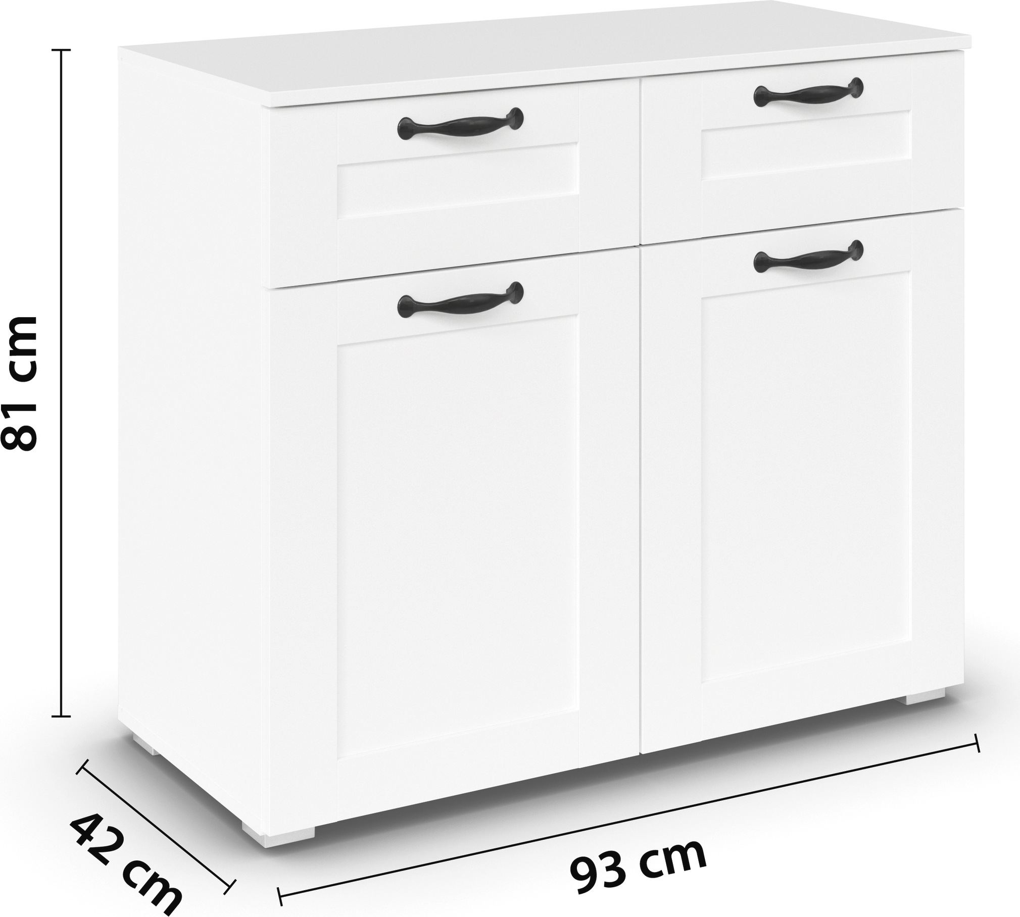 rauch Kombikommode »Cottage by Aditio«, in skandinavischem Landhausstil, 2 Schubladen mit Softclose-Funktion