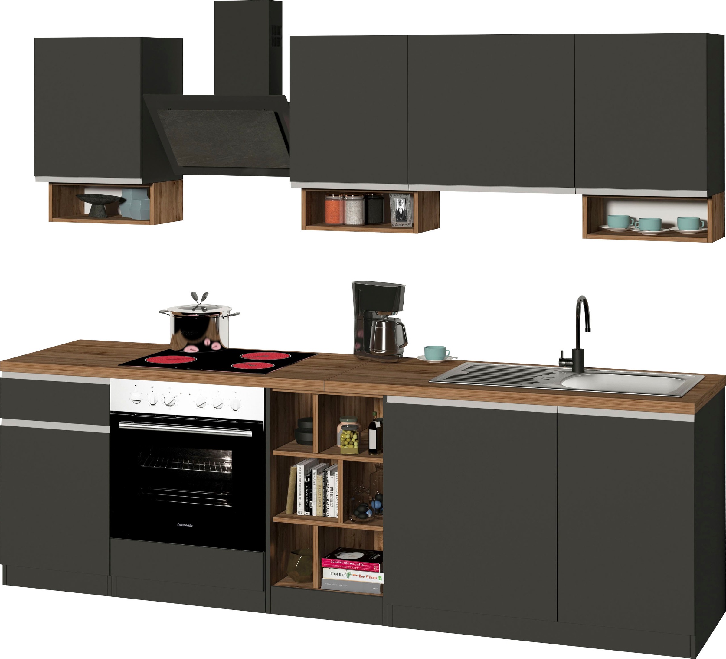 KOCHSTATION Küchenzeile »KS-Sole«, Breite 256 cm, mit Geschirr-Abtropfschrank, ohne E-Geräte