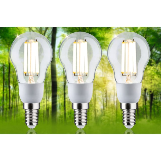 Überprüfen Sie den niedrigsten Preis Paulmann LED-Leuchtmittel »Eco-Line 3er Pack Warmweiß klar 2,5W 3000K BAUR | 525lm Tropfen 230V«