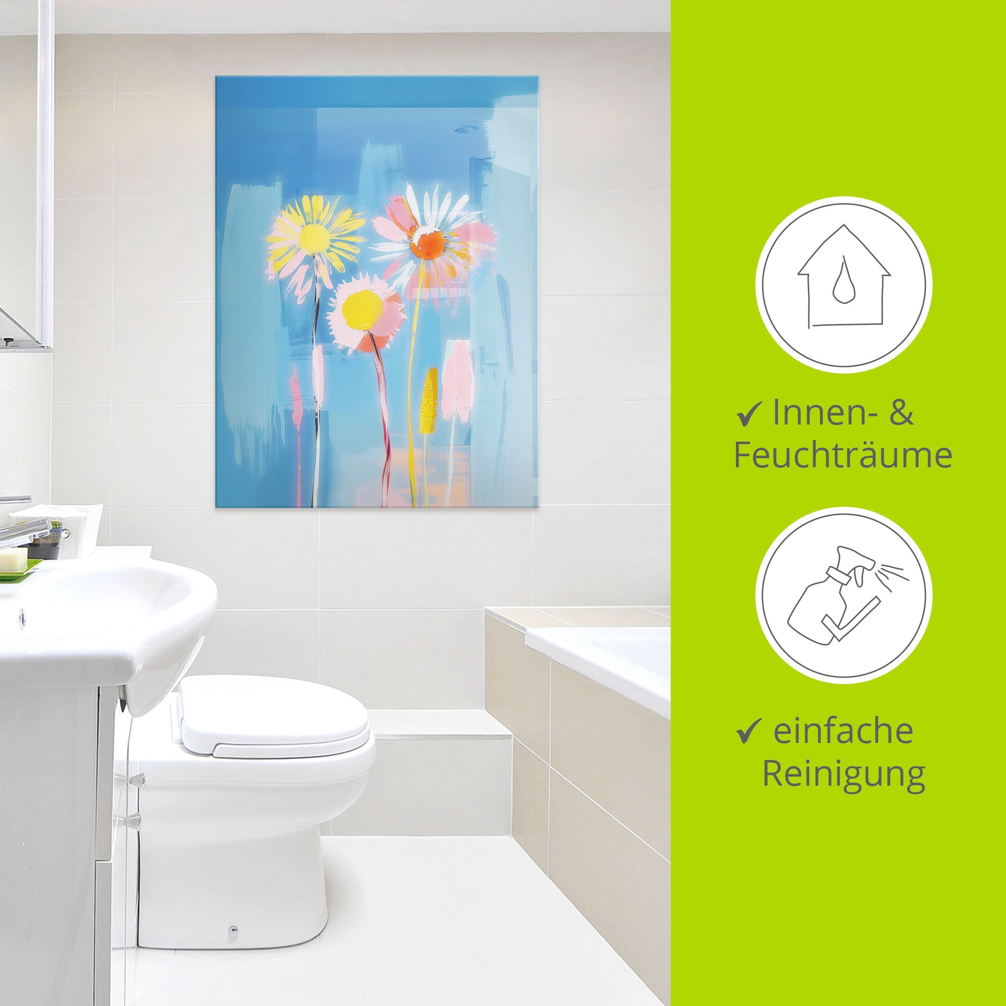 Artland Glasbild »Löwenzahn-Traumlandschaft« Blumenbilder 1 Stk. tlg. in verschiedenen Größen