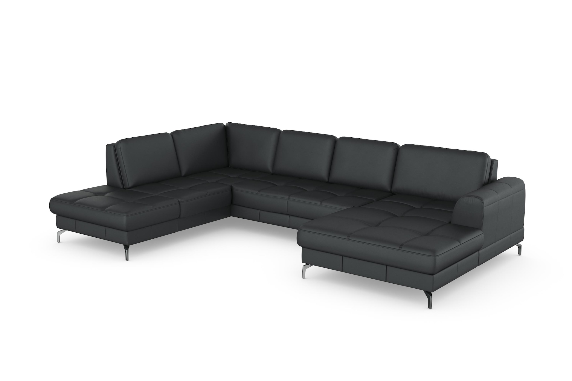 sit&more Wohnlandschaft »Bendigo U-Form«, inklusive Sitztiefenverstellung, Bodenfreiheit 12 cm, in 2 Fußfarben