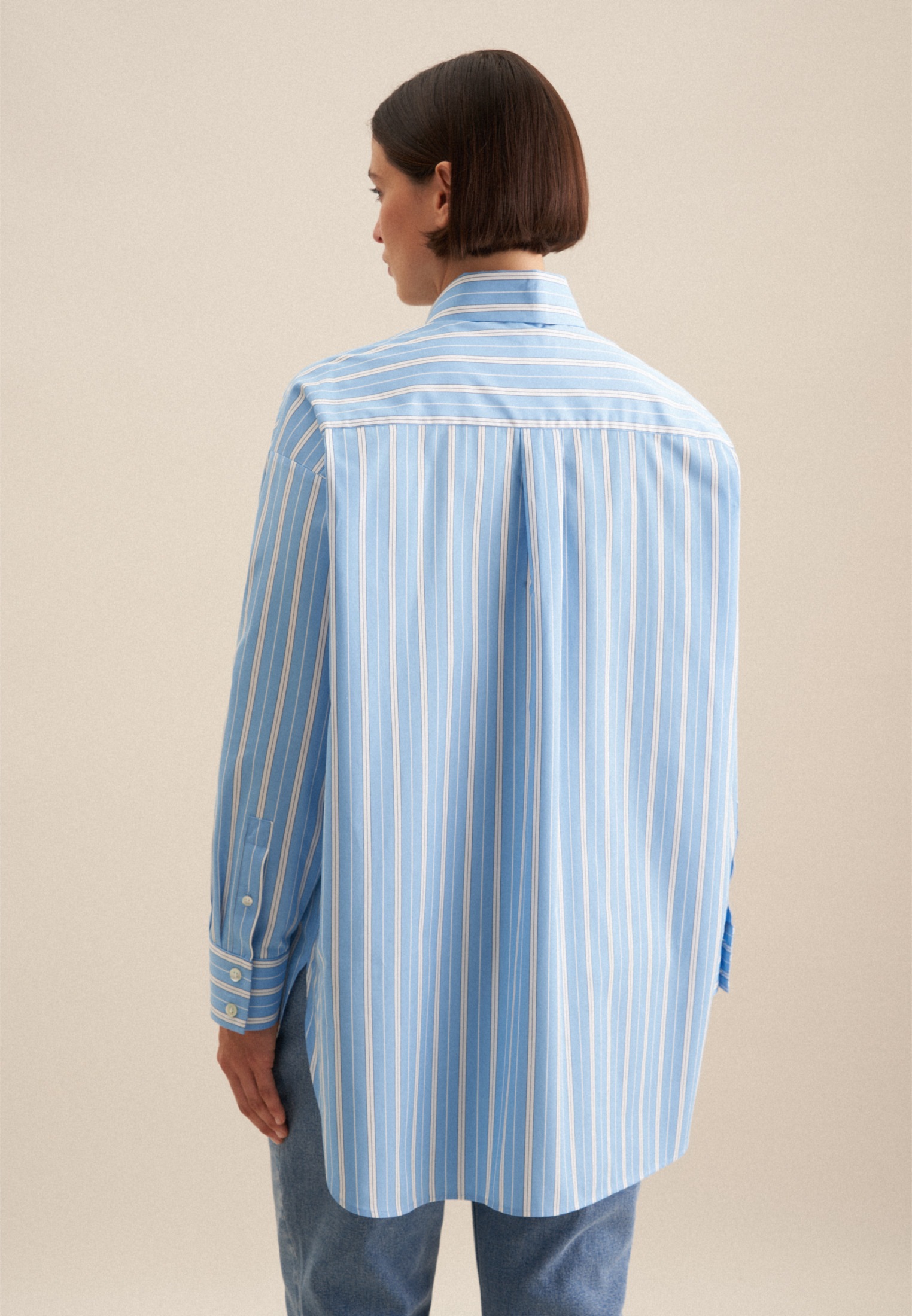 seidensticker Longbluse "Schwarze Rose" 1/1 Kragen Streifen günstig online kaufen