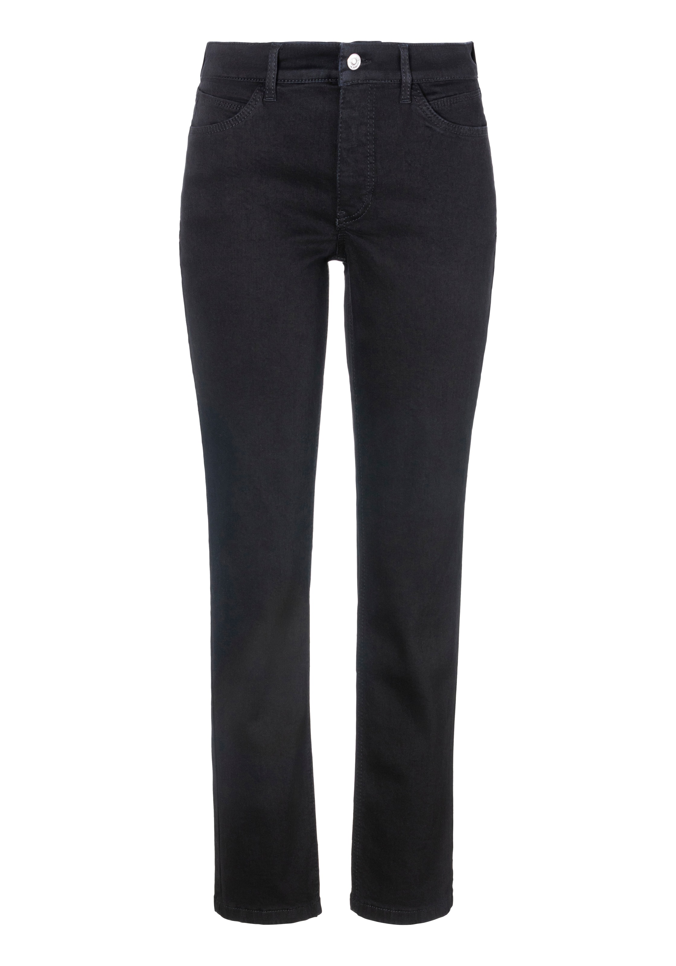 Gerade Jeans MAC "MELANIE dragon-fly", Damen, Gr. 38, Länge 34, schwarz (schwarz, schwarz), Denim/Jeans, Obermaterial: 98% Baumwolle, 2% Elasthan, figurbetont knöchellang, Jeans, Dekoratibe Nietendetails auf der hinteren Tasche 3