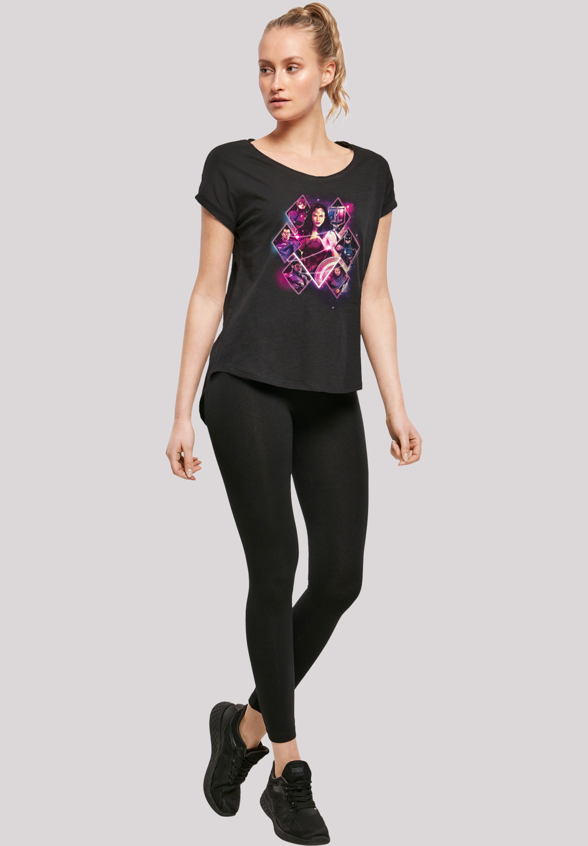 F4NT4STIC T-Shirt »DC Comics Justice League Superhelden«, Damen,Premium Merch,Lang,Longshirt,Bedruckt