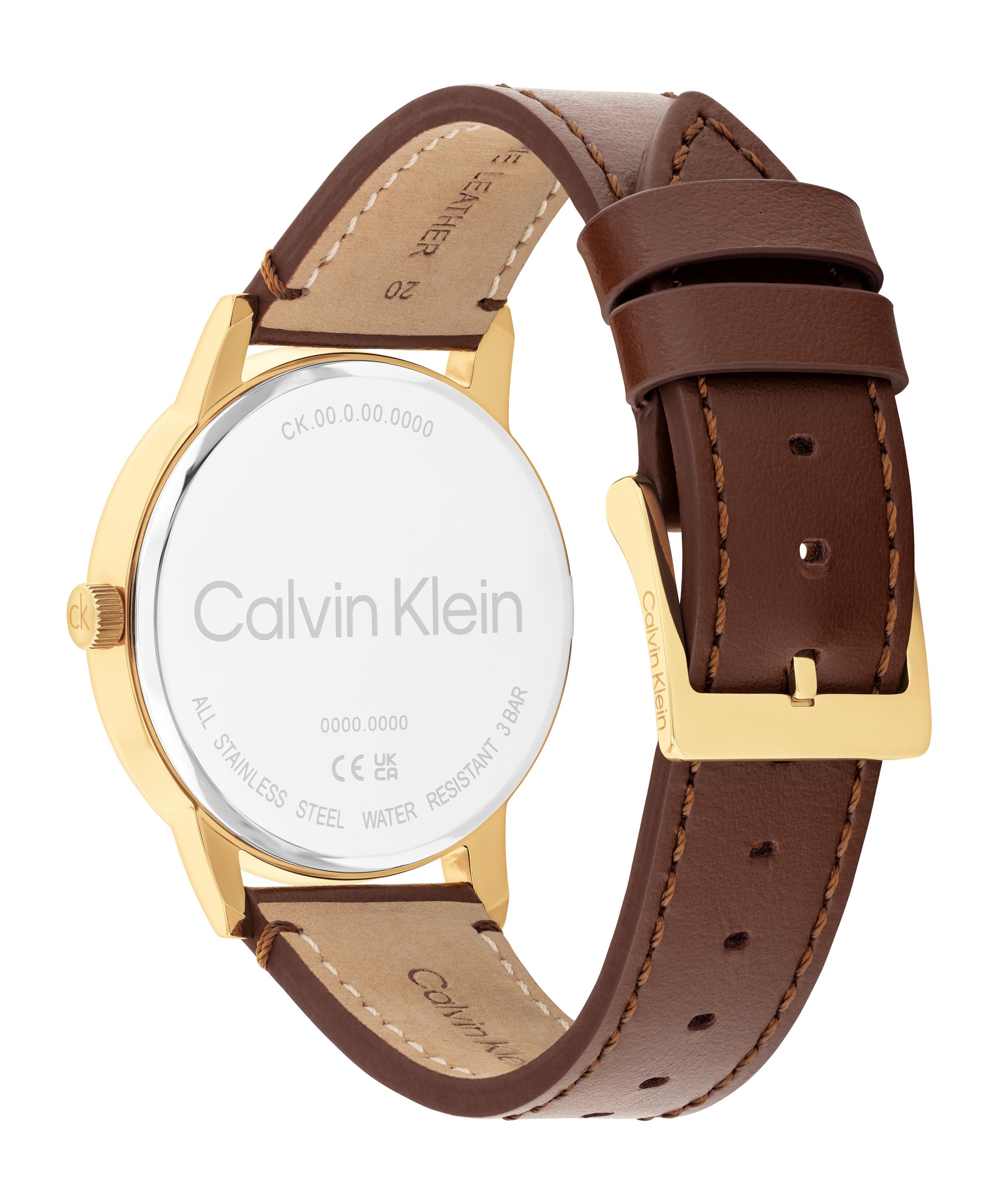Calvin Klein Quarzuhr »CK Linked« Armbanduhr, Damenuhr, Lederarmband, analog